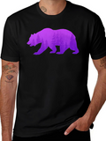 Bear Silhouette Forest Print Black Tee