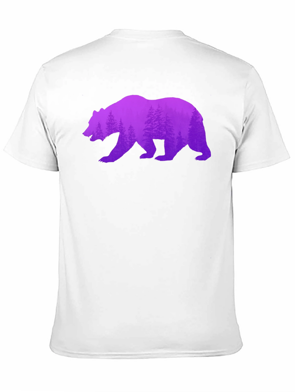 Bear Silhouette Forest Print Black Tee