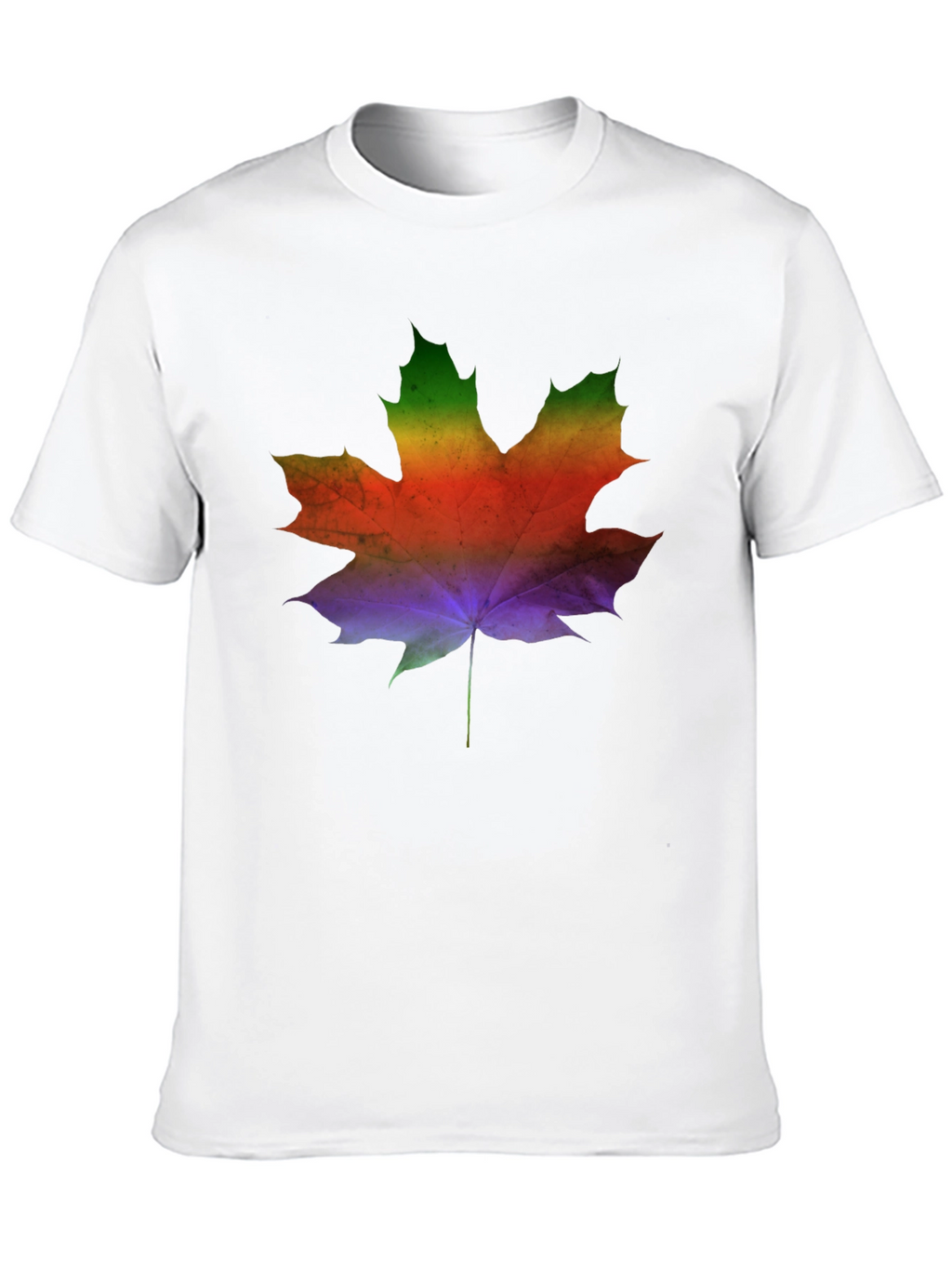 Rainbow Maple Leaf Graphic Tee - Mens Black T-Shirt