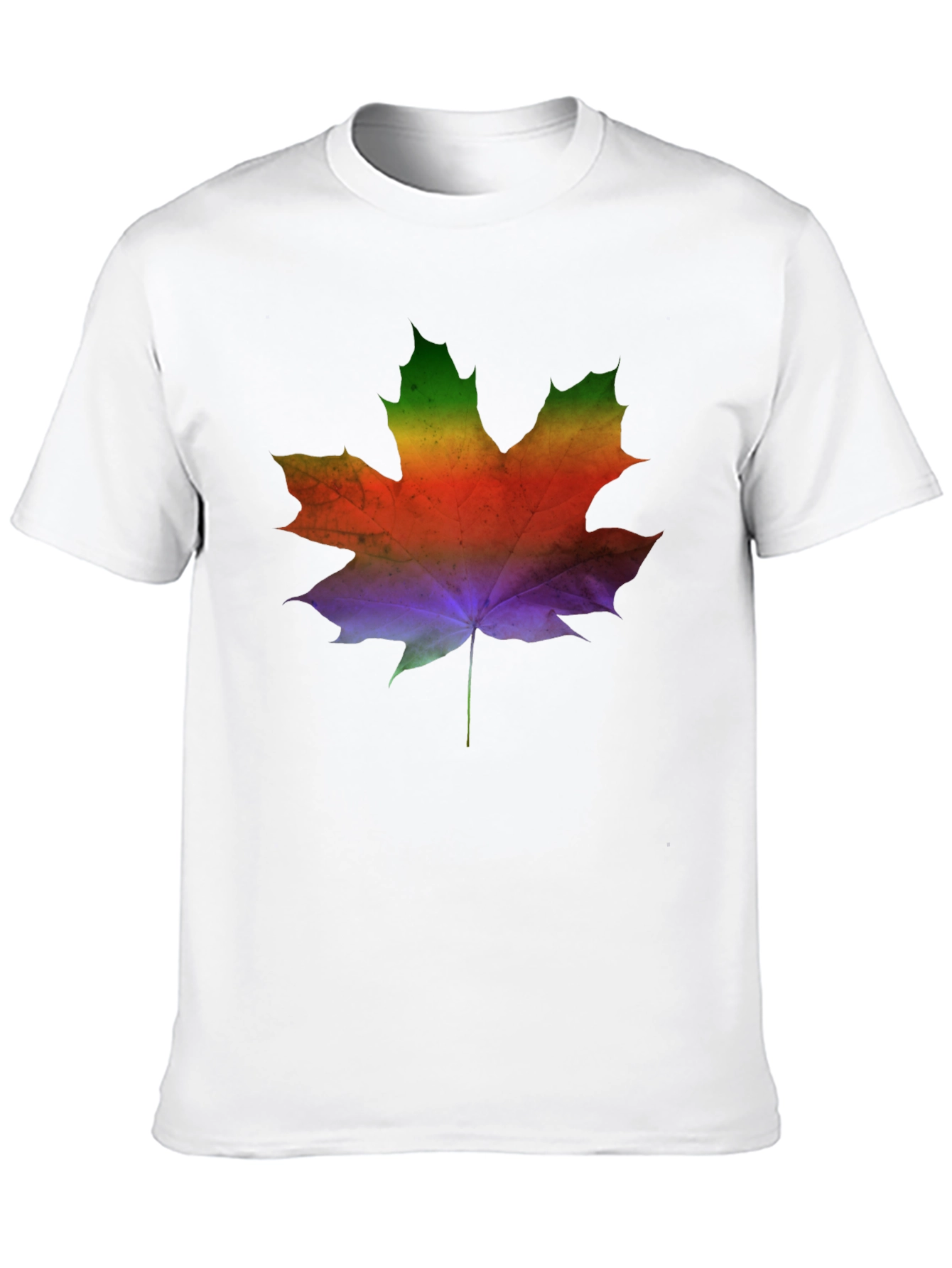 Rainbow Maple Leaf Graphic Tee - Mens Black T-Shirt