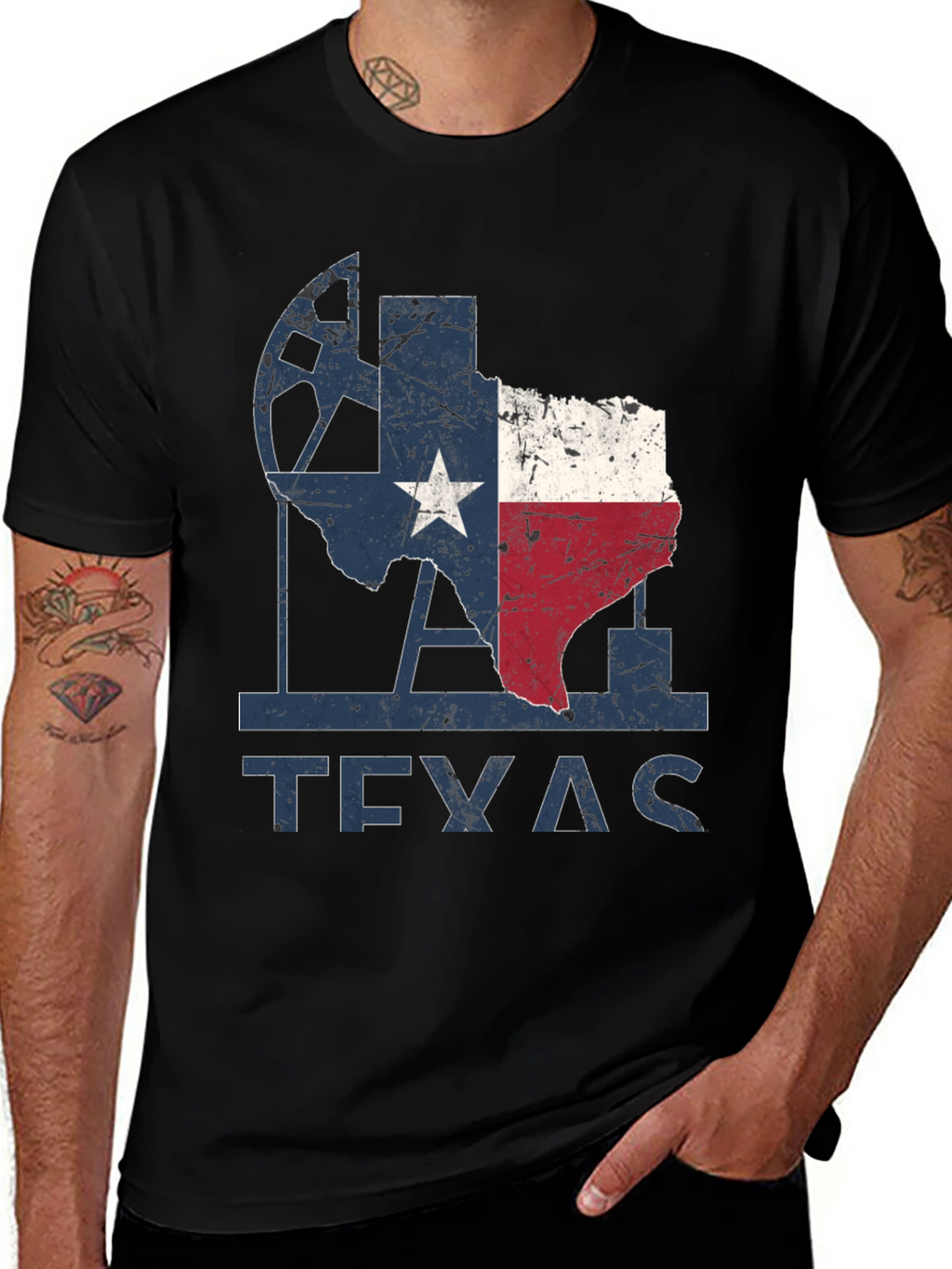 Texas Pride Graphic Tee - Distressed Design