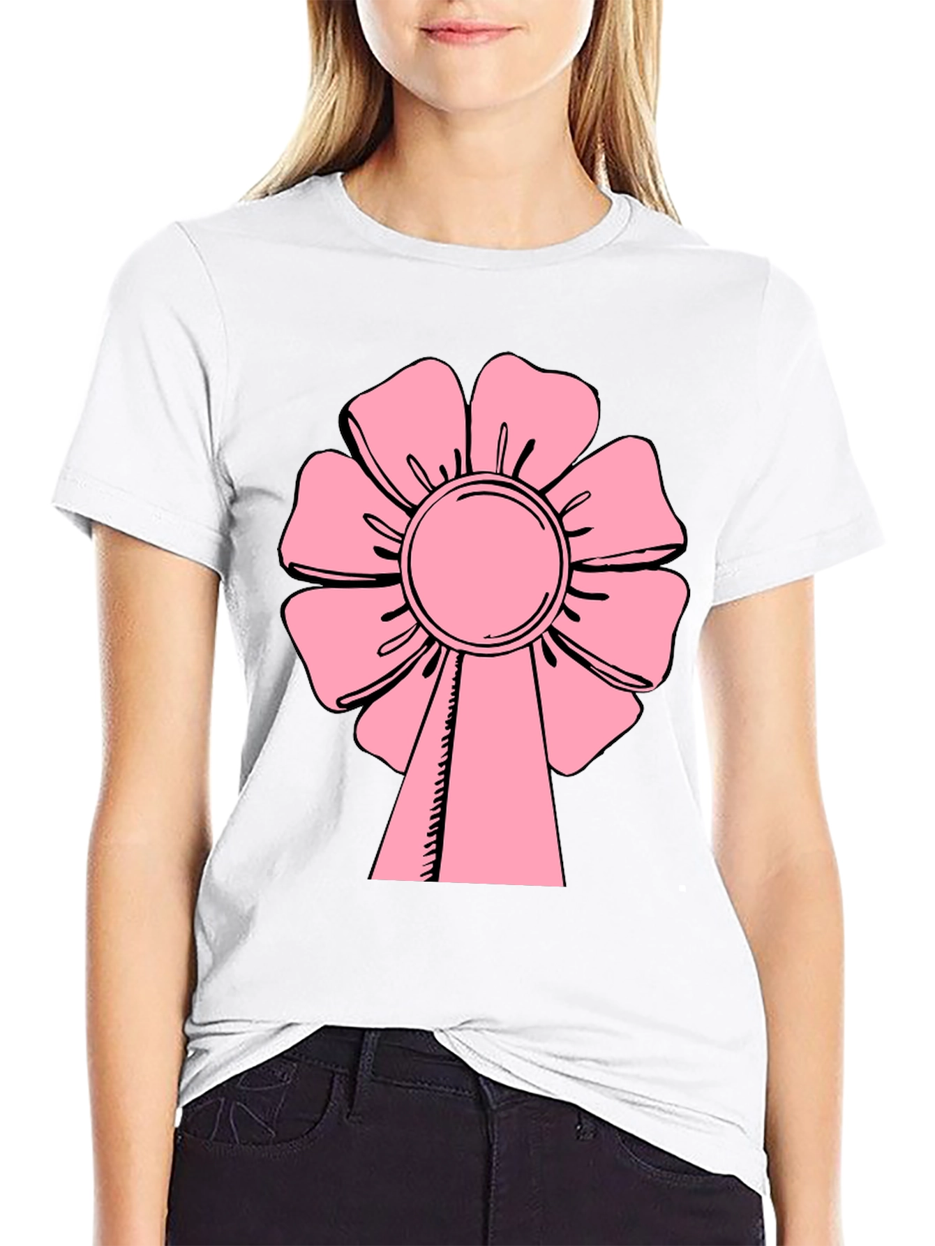 Pink Flower T-Shirt - Casual Wear