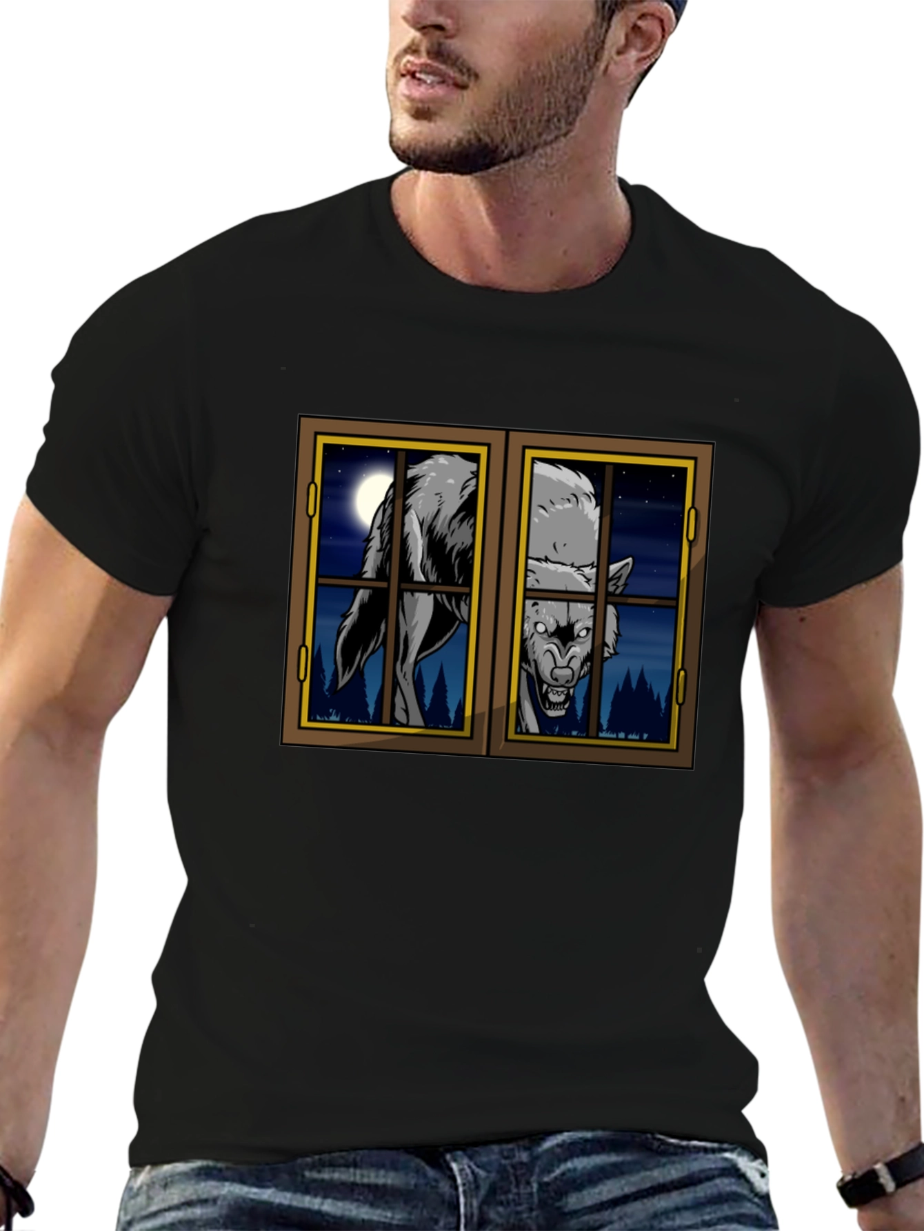 Wolf at the Window Graphic T-Shirt