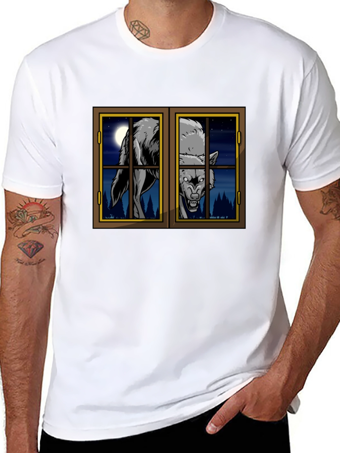 Wolf at the Window Graphic T-Shirt
