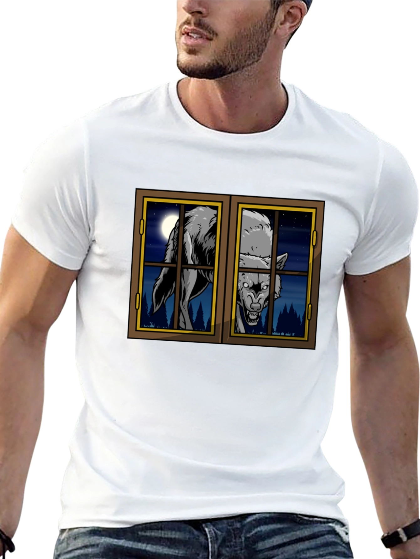 Wolf at the Window Graphic T-Shirt