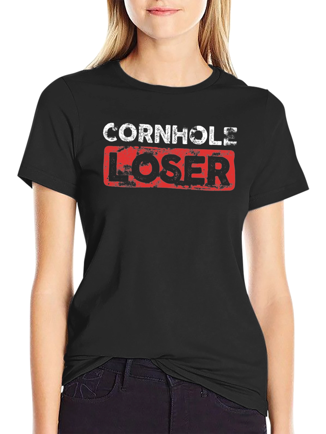 Cornhole Loser Graphic Tee - Funny Casual T-Shirt