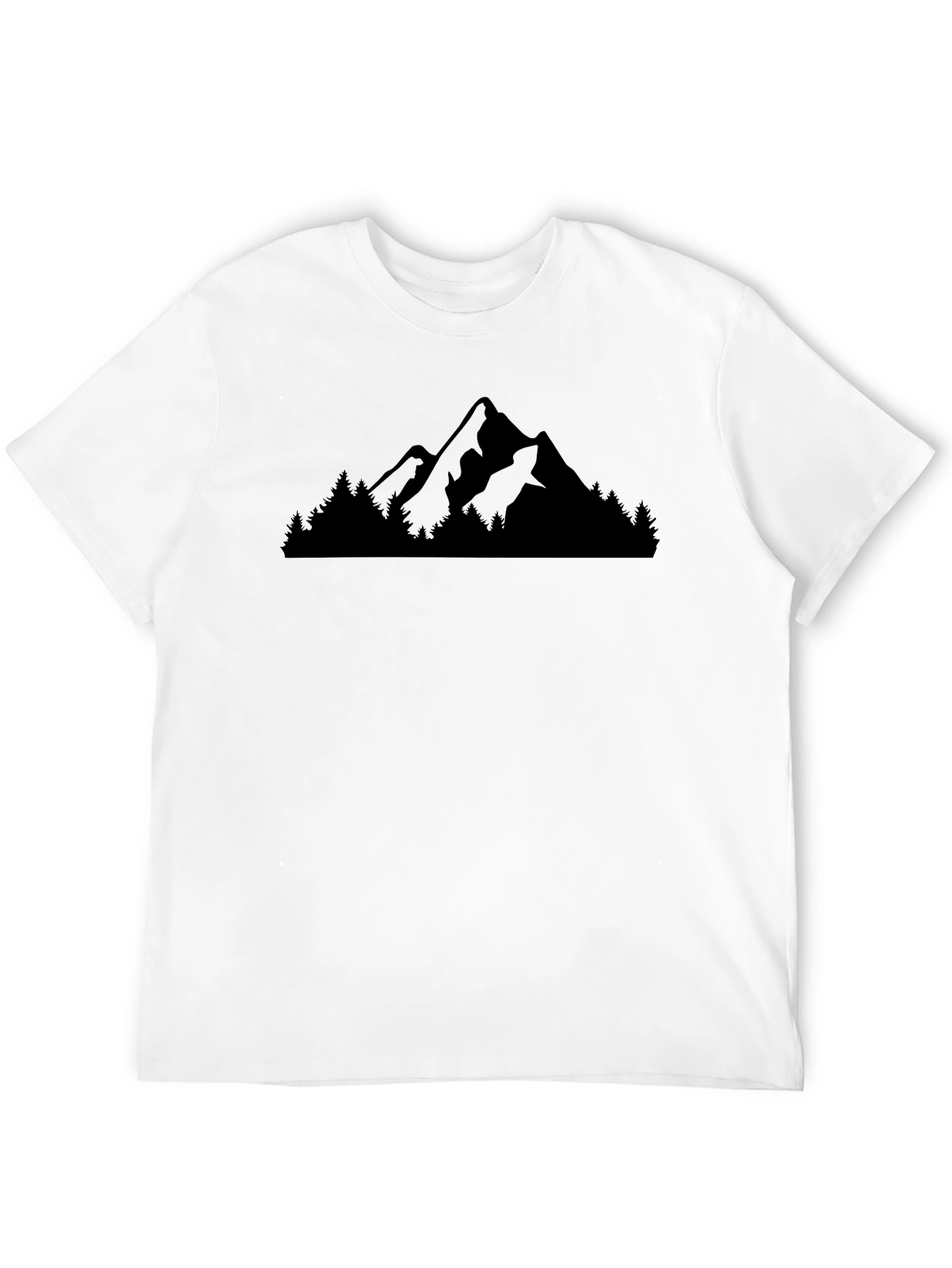 Mountain & Trees Graphic Black T-Shirt