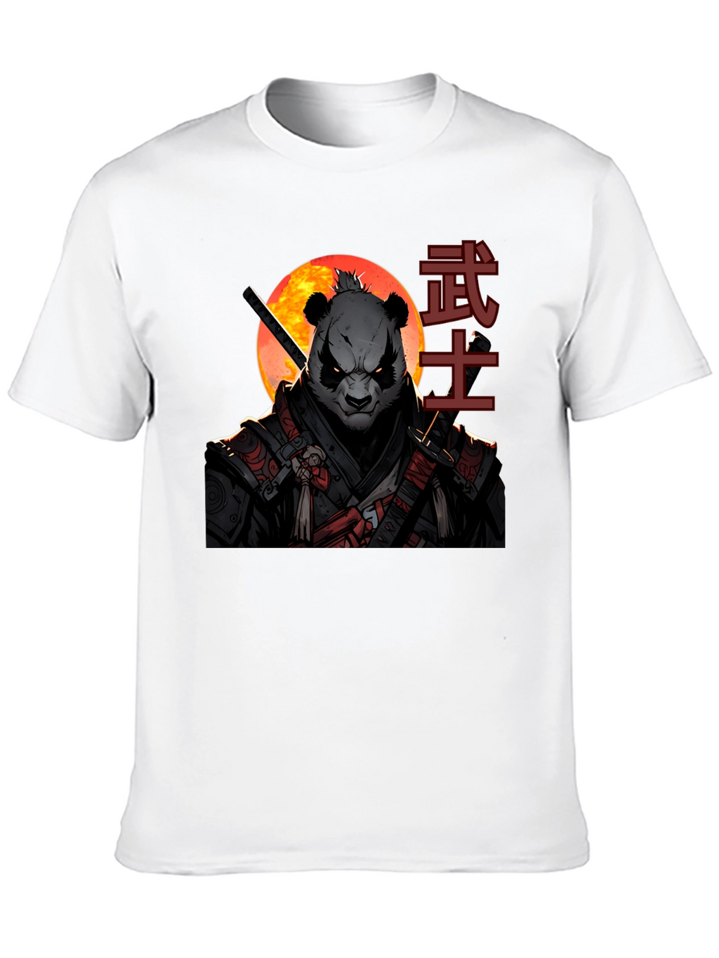 Samurai Panda Graphic Tee - Martial Arts Style