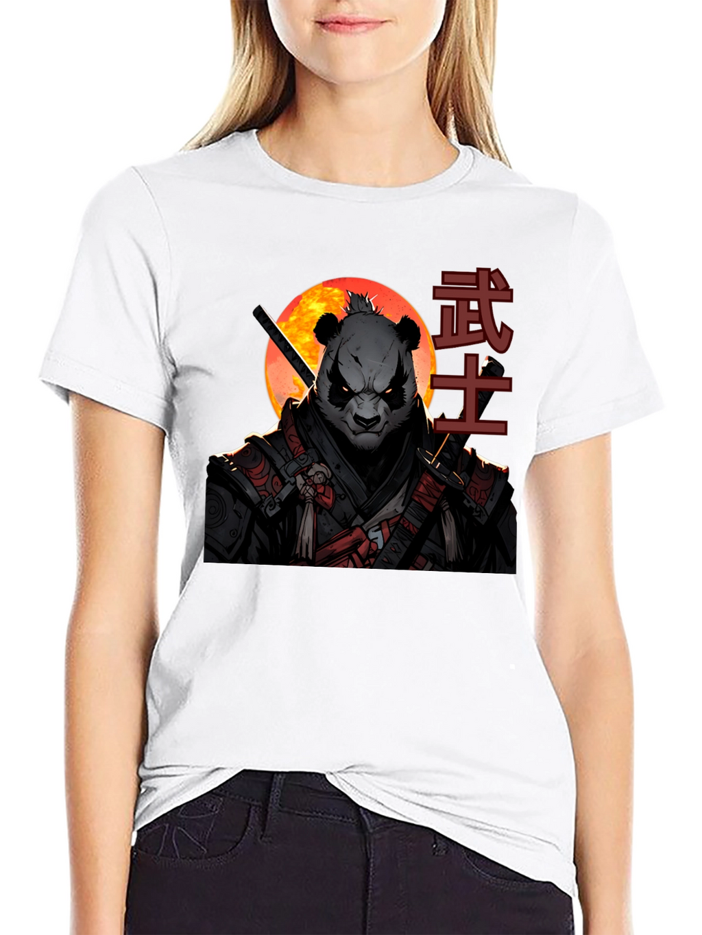 Samurai Panda Graphic Tee - Martial Arts Style