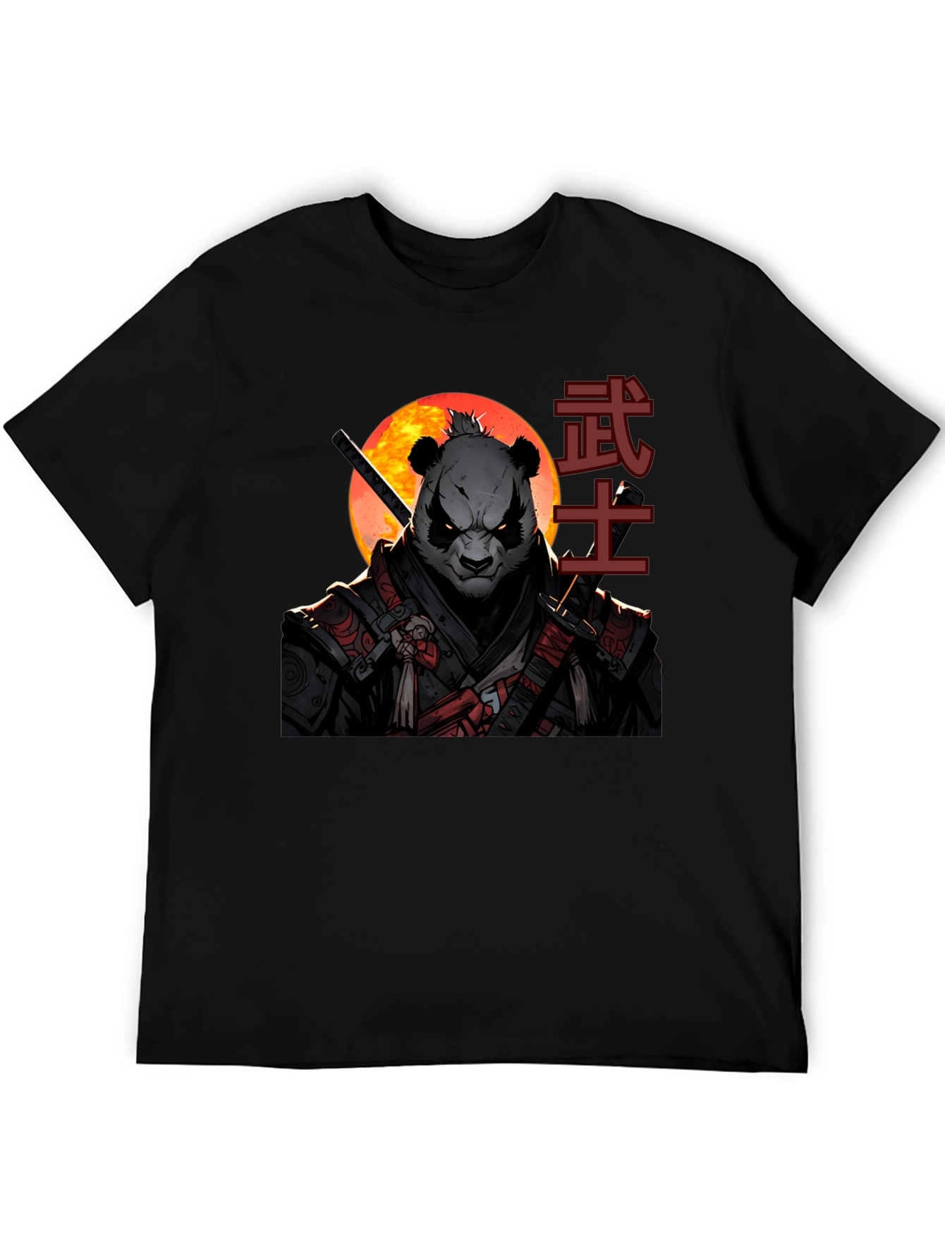 Samurai Panda Graphic Tee - Martial Arts Style