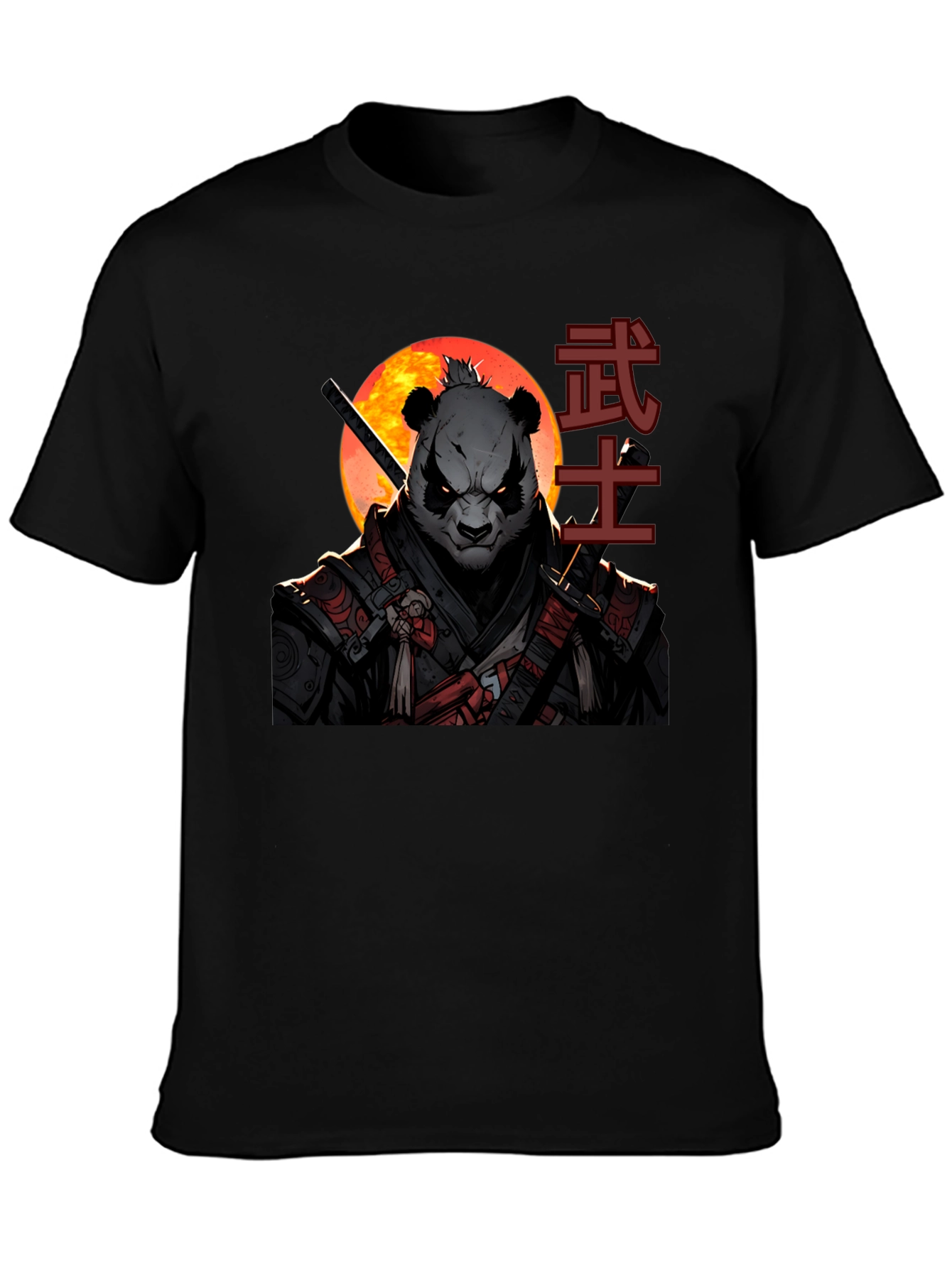 Samurai Panda Graphic Tee - Martial Arts Style