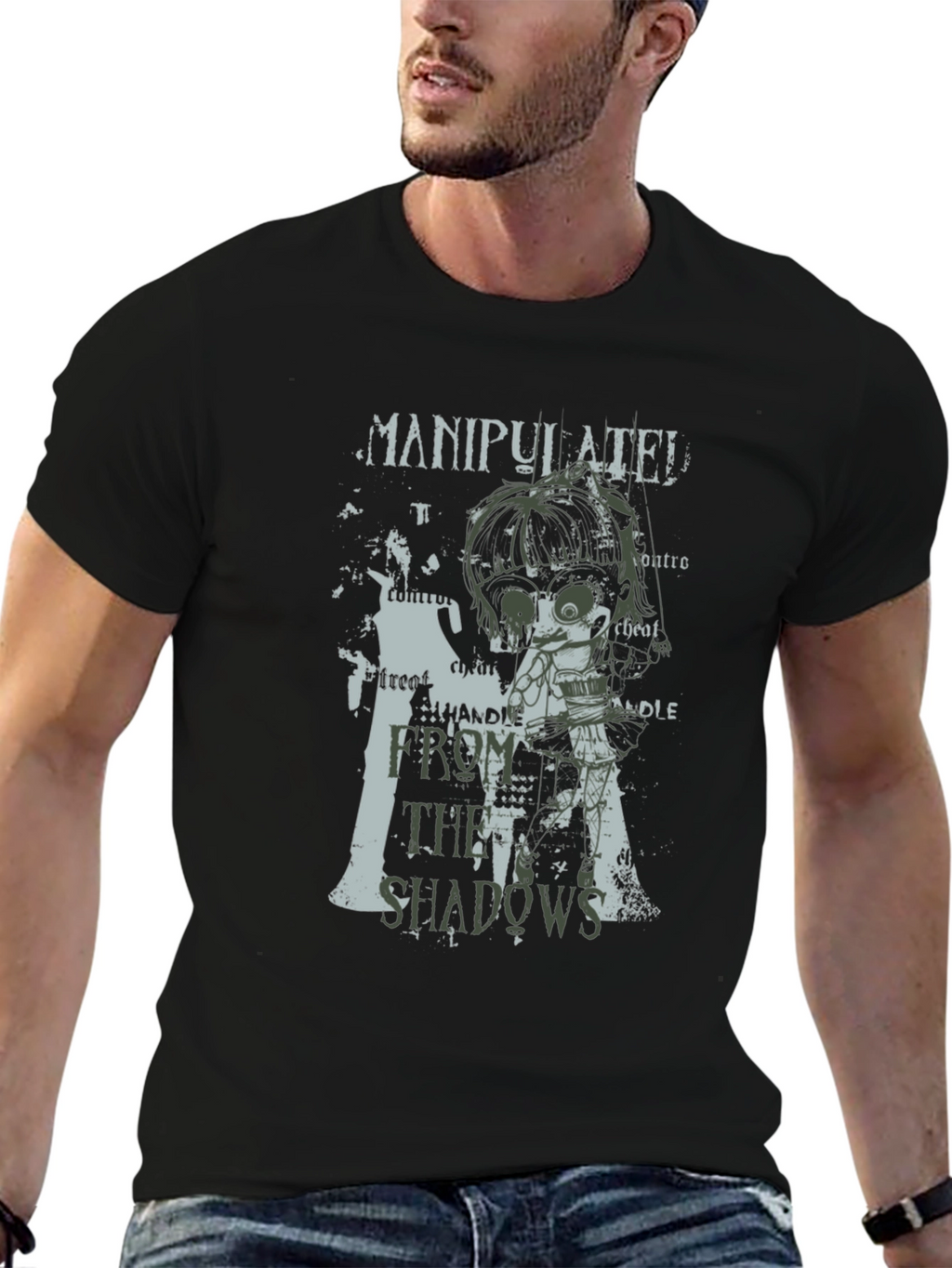Manipulated Shadow T-Shirt - Control Anime Tee