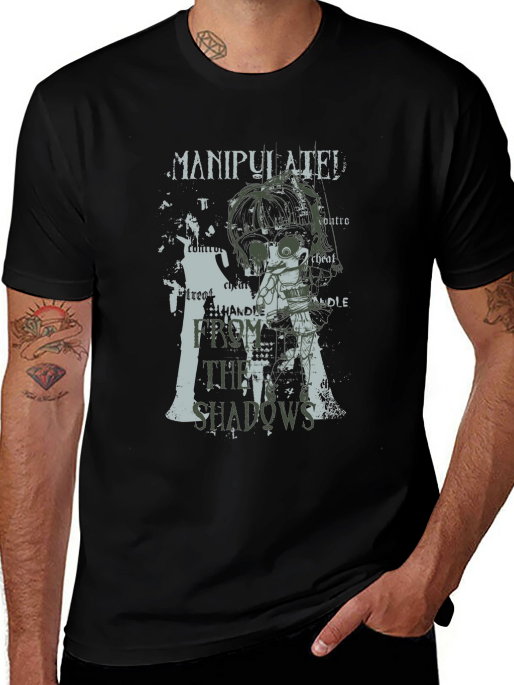 Manipulated Shadow T-Shirt - Control Anime Tee