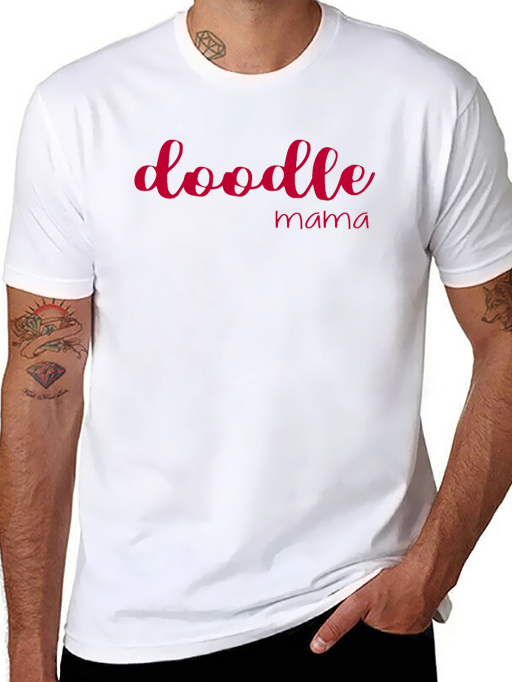 Doodle Mama T-Shirt - Black Crew Neck Tee