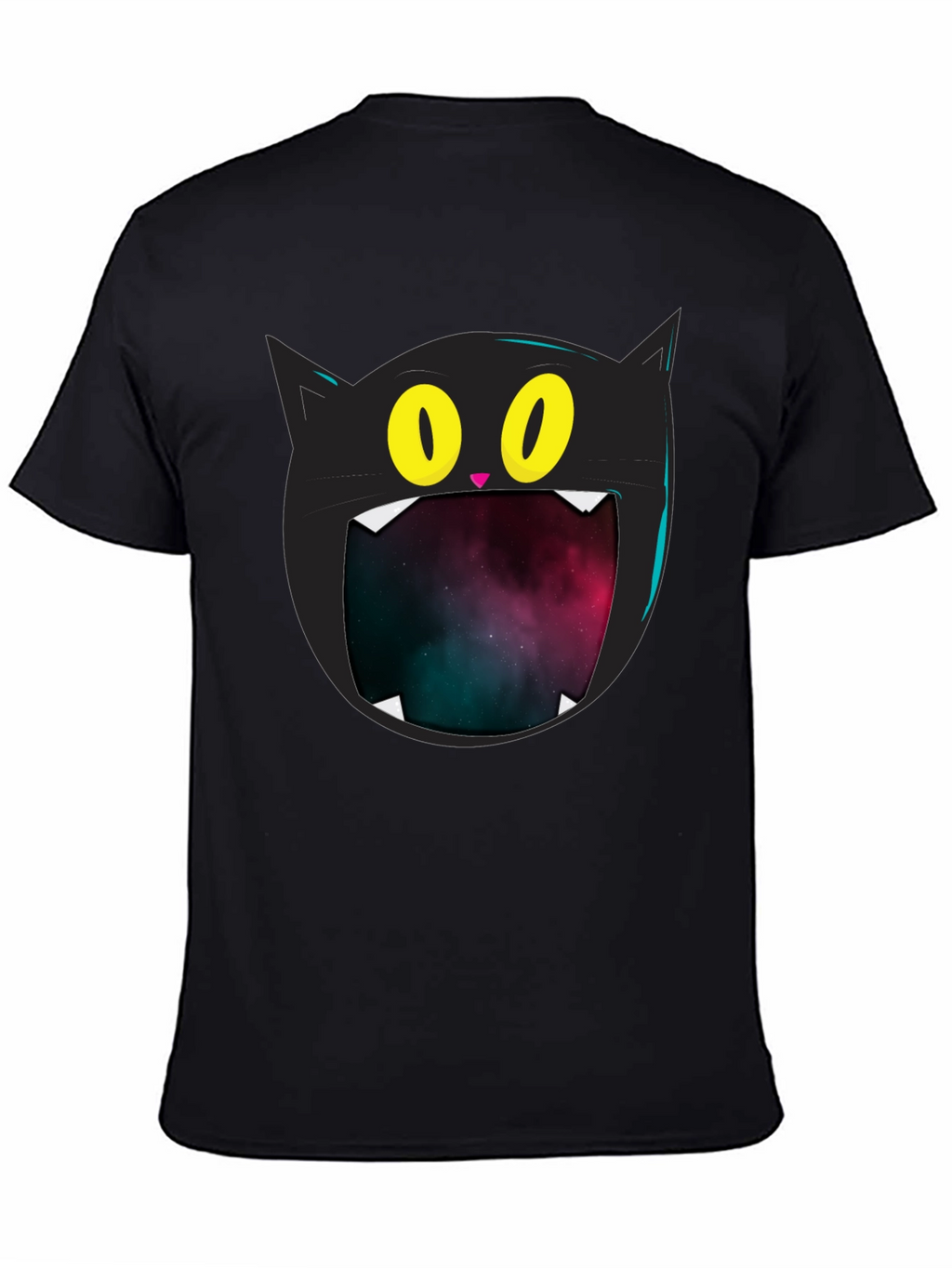 Cosmic Cat T-Shirt - Black Graphic Tee