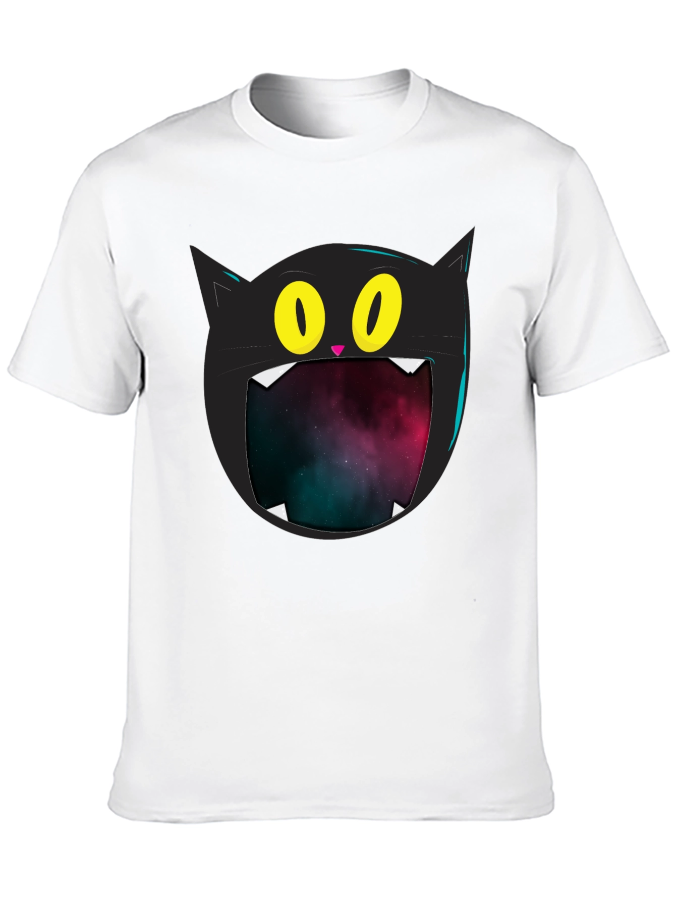 Cosmic Cat T-Shirt - Black Graphic Tee