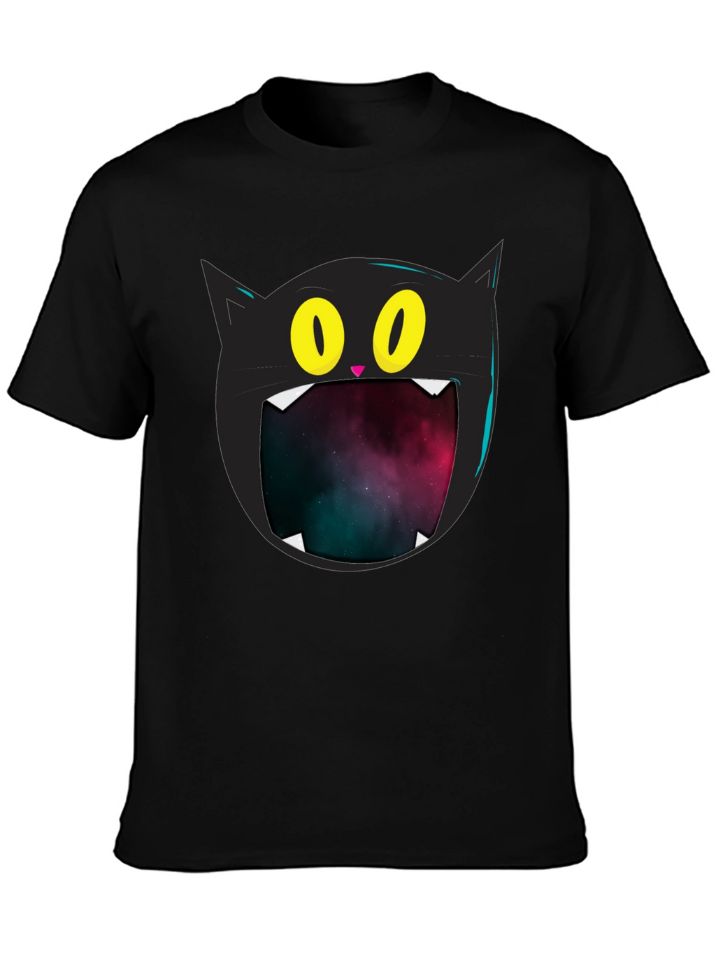 Cosmic Cat T-Shirt - Black Graphic Tee