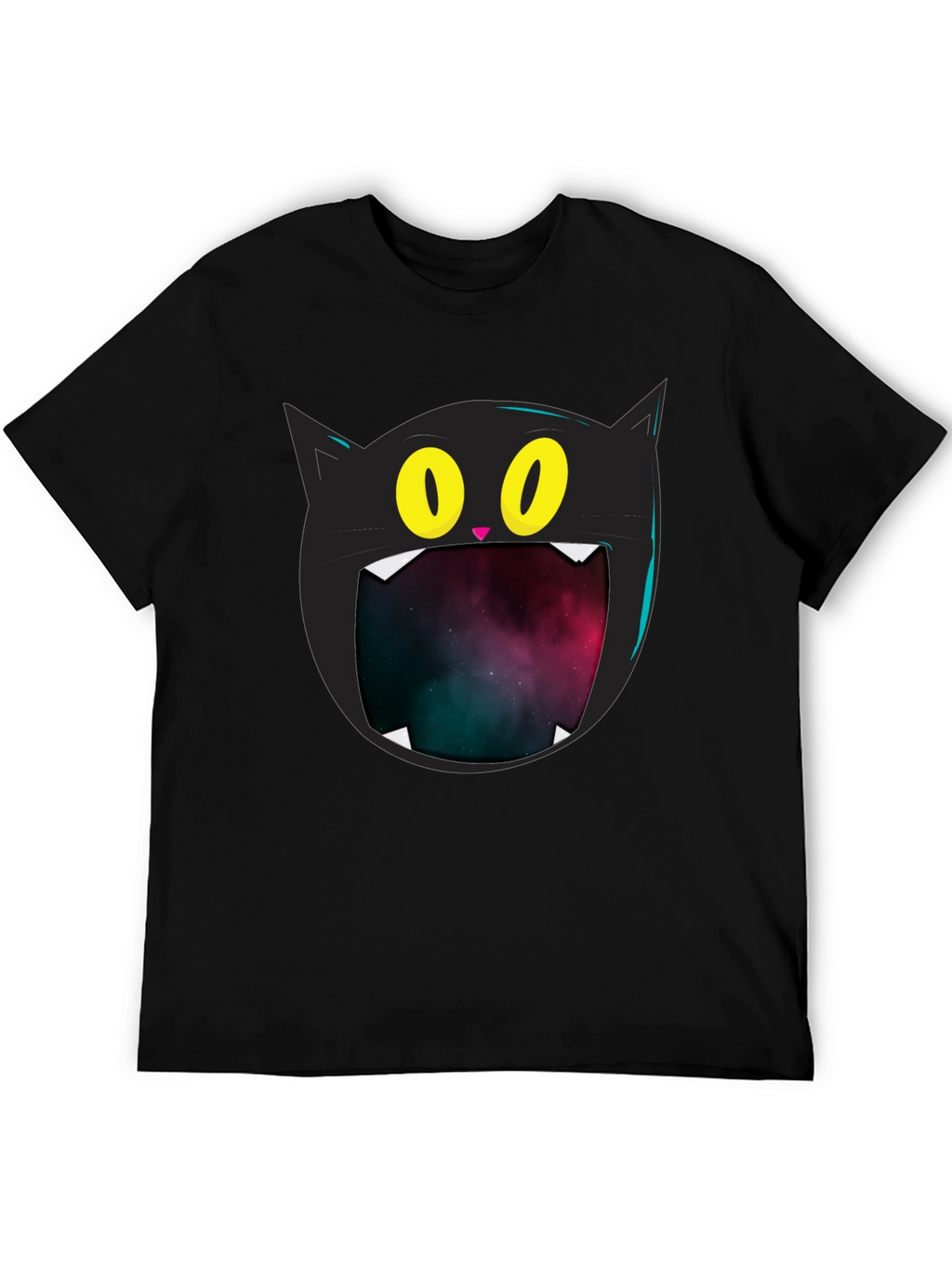 Cosmic Cat T-Shirt - Black Graphic Tee