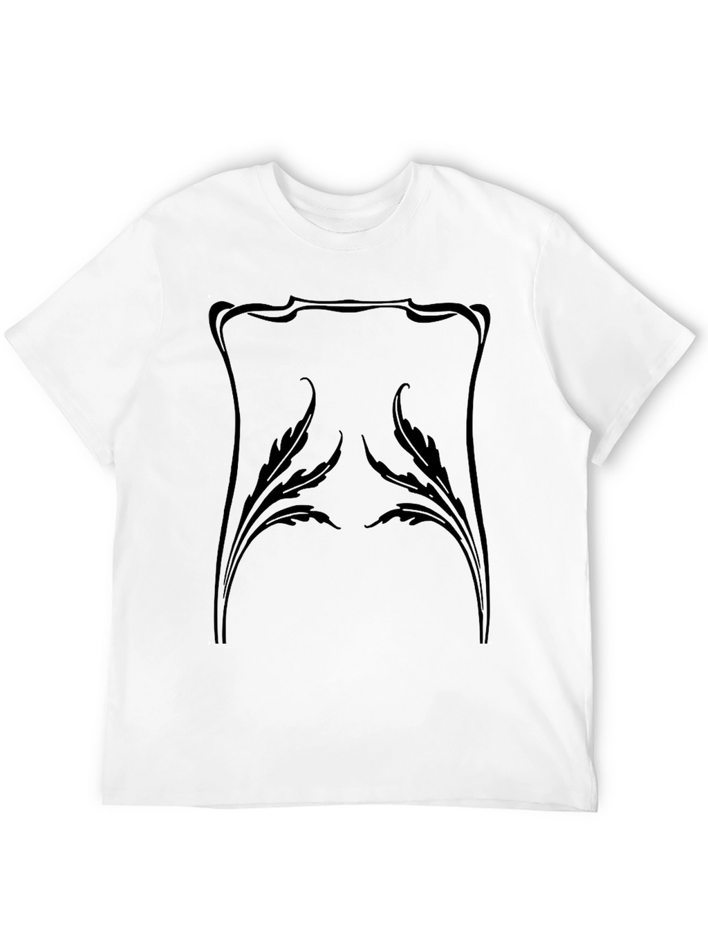 Elegant Art Nouveau Style Black T-Shirt