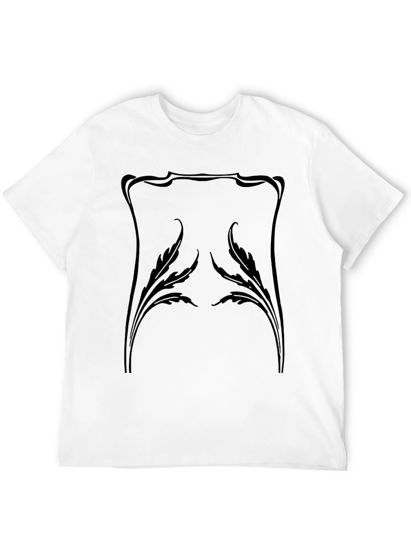 Elegant Art Nouveau Style Black T-Shirt