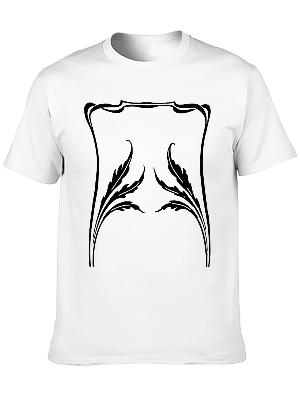 Elegant Art Nouveau Style Black T-Shirt