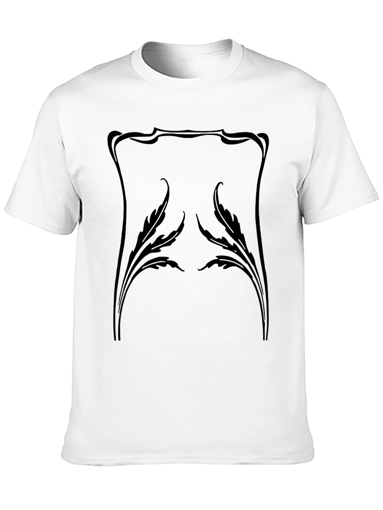 Elegant Art Nouveau Style Black T-Shirt