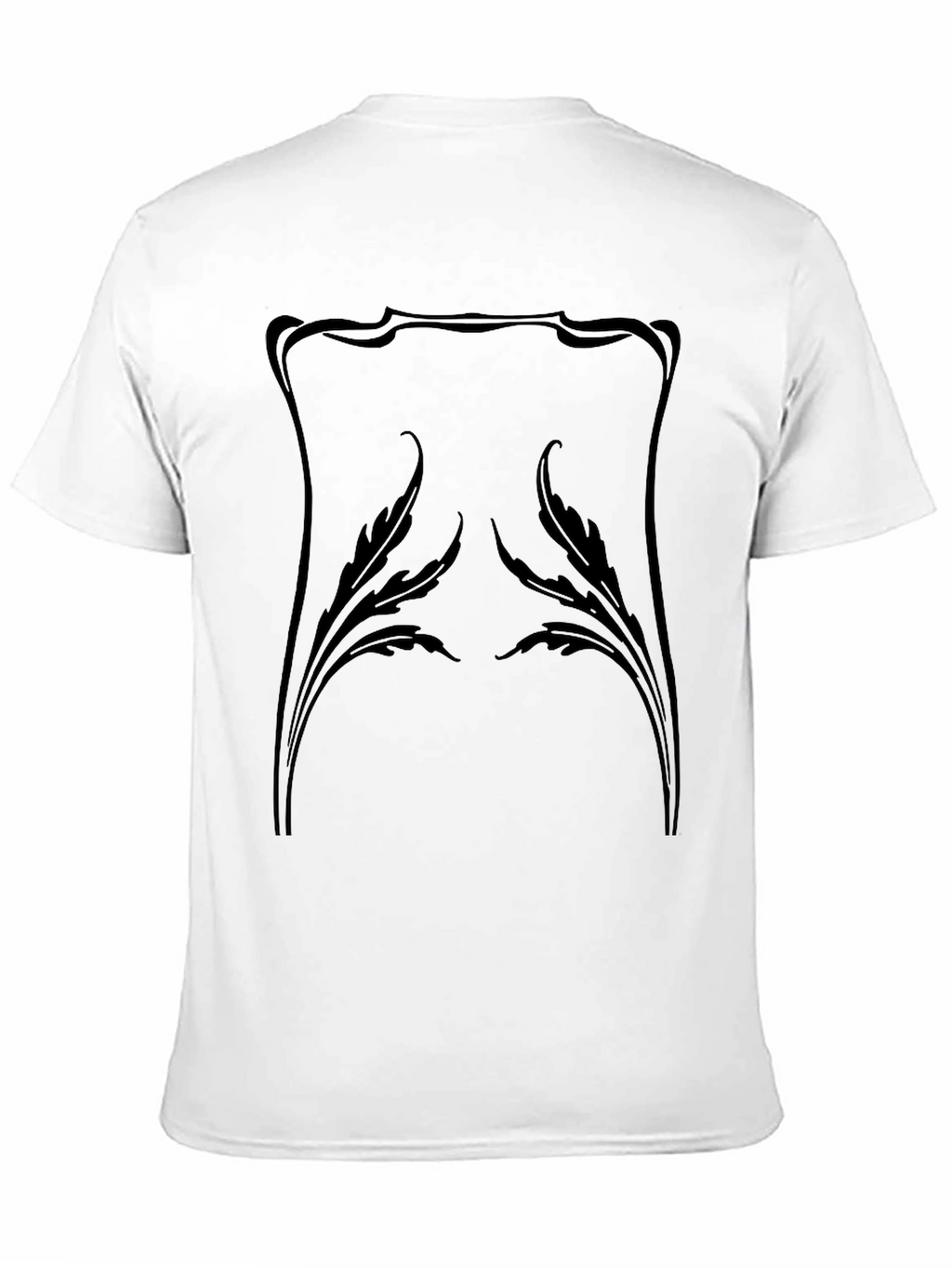Elegant Art Nouveau Style Black T-Shirt