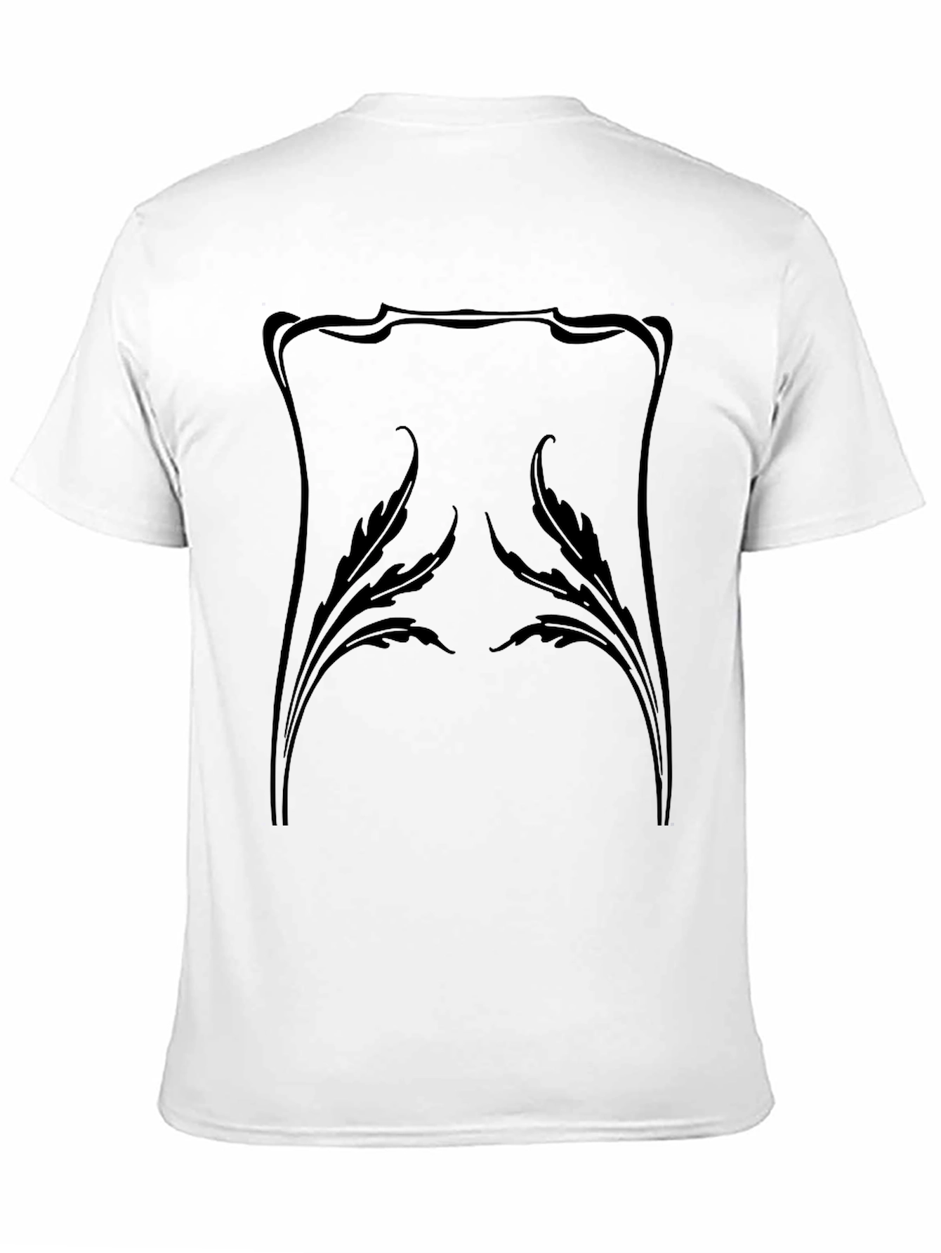 Elegant Art Nouveau Style Black T-Shirt