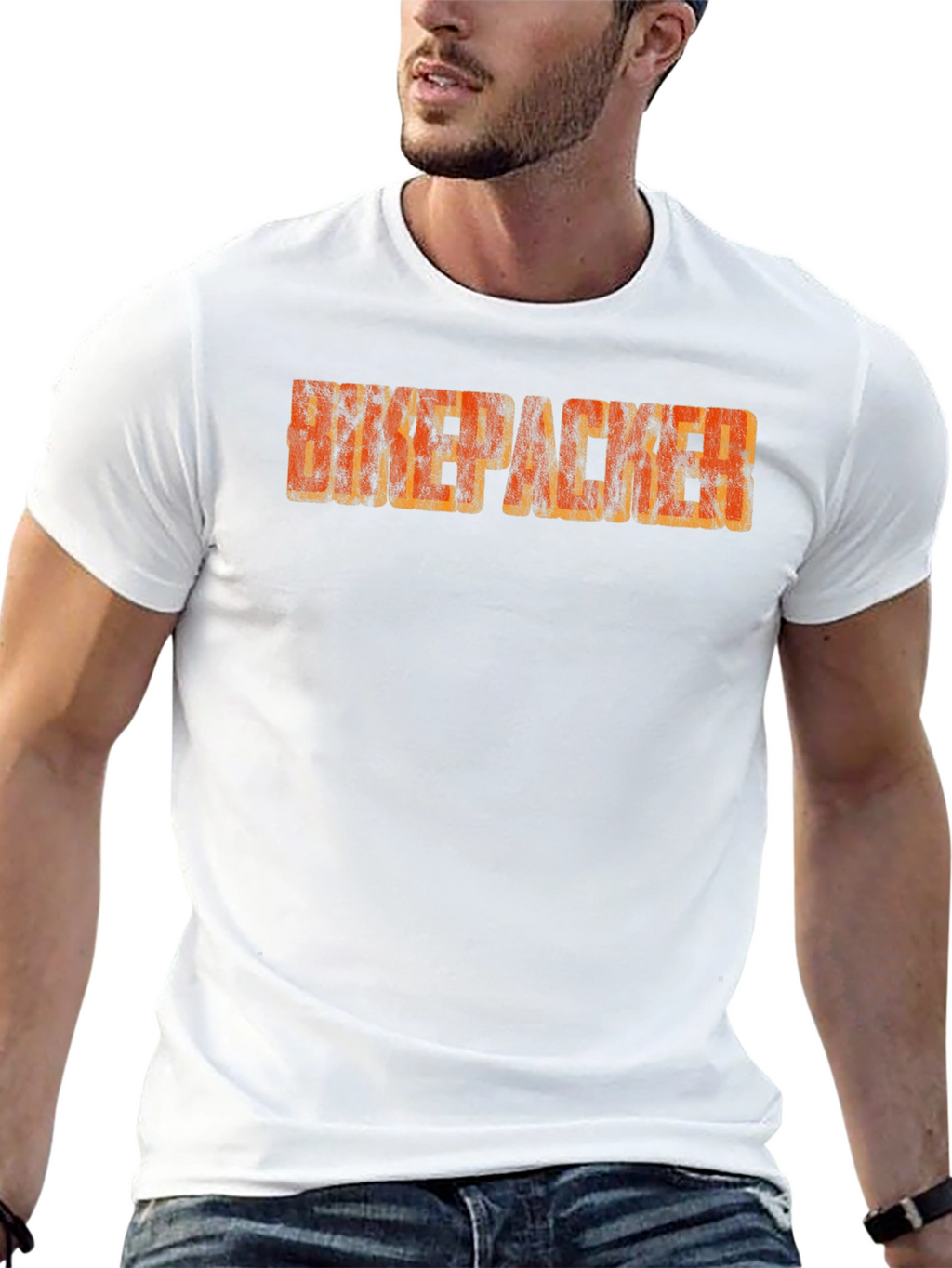 Distressed Backpacker Graphic T-Shirt