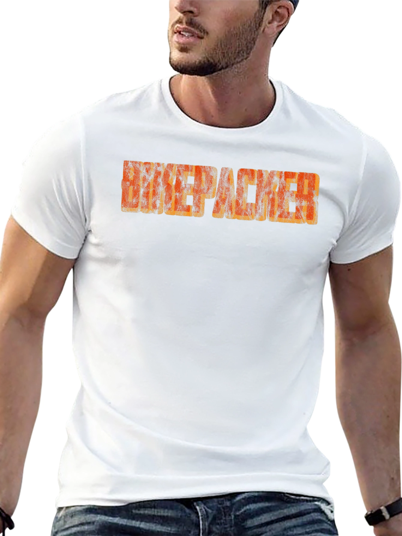 Distressed Backpacker Graphic T-Shirt