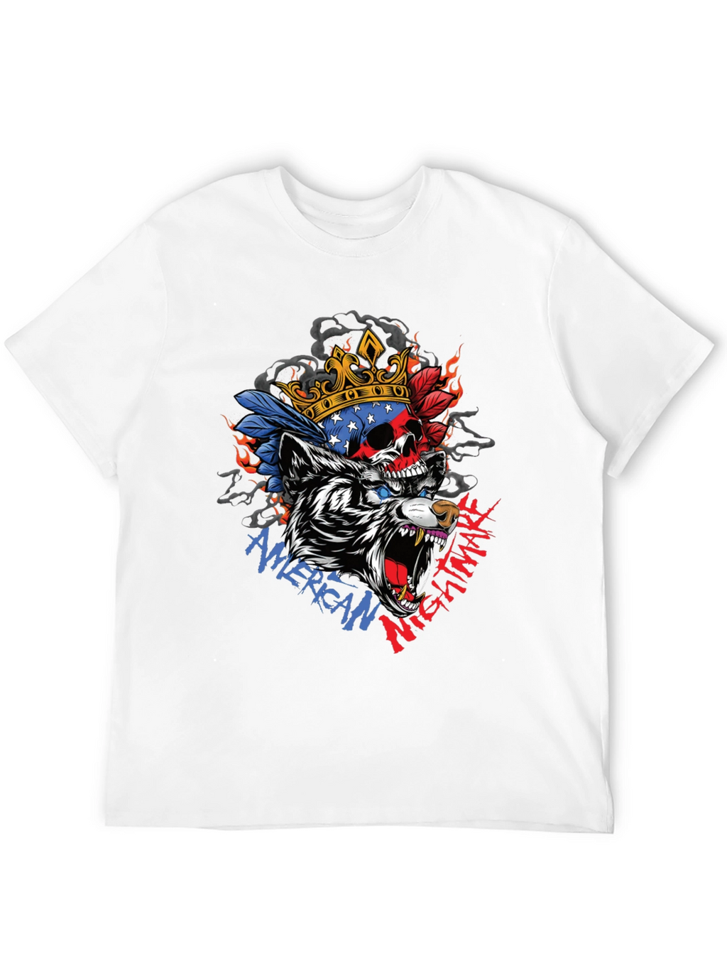 American Nightmare Skull Wolf Graphic Tee