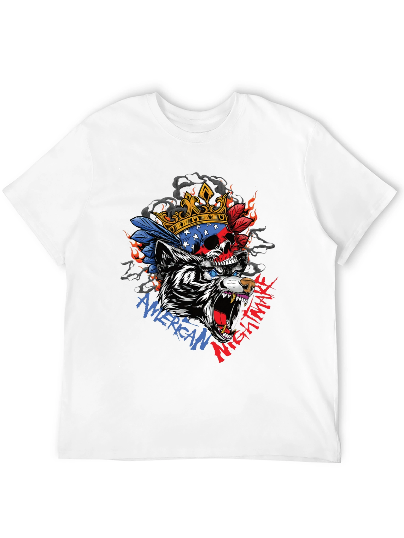 American Nightmare Skull Wolf Graphic Tee