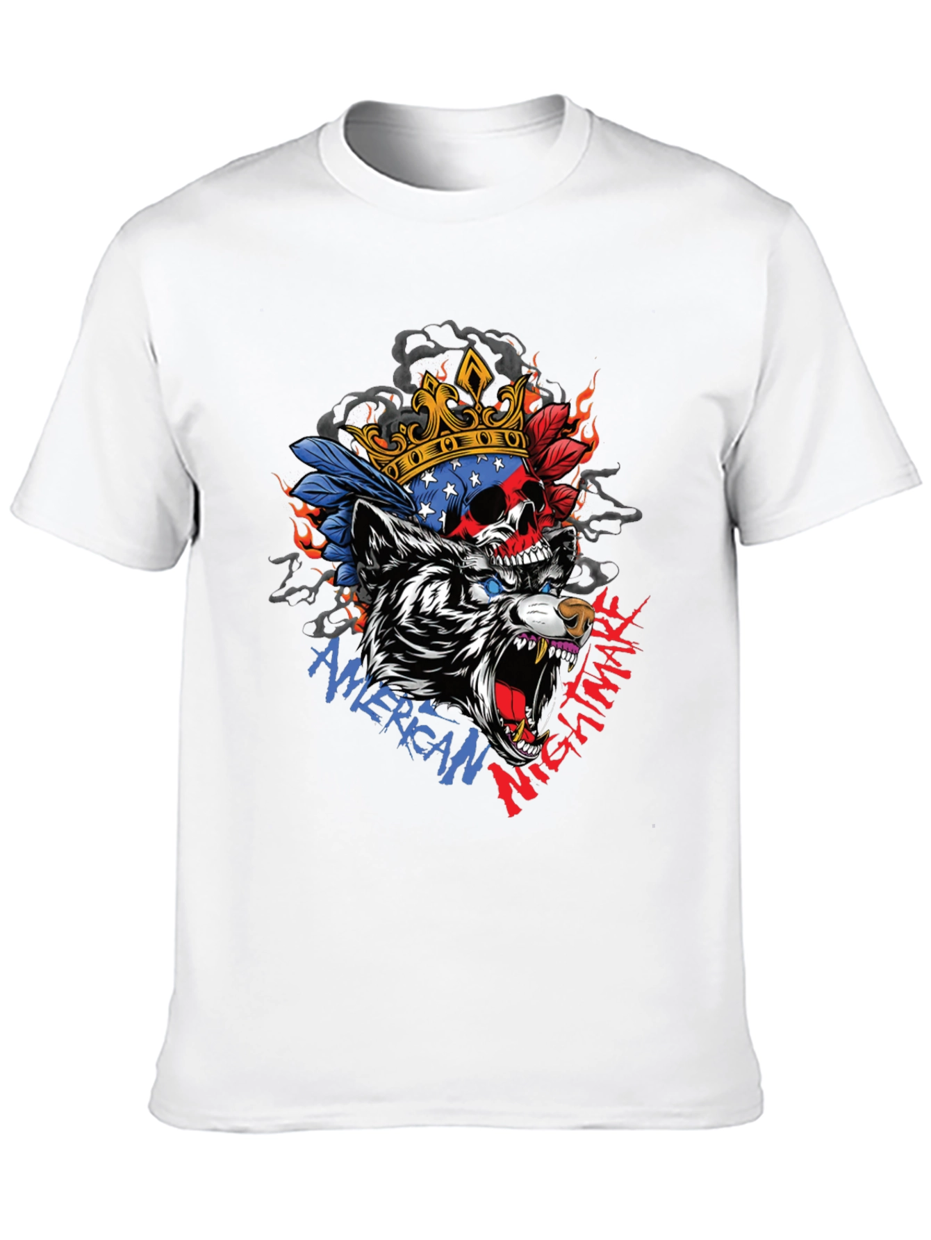 American Nightmare Skull Wolf Graphic Tee