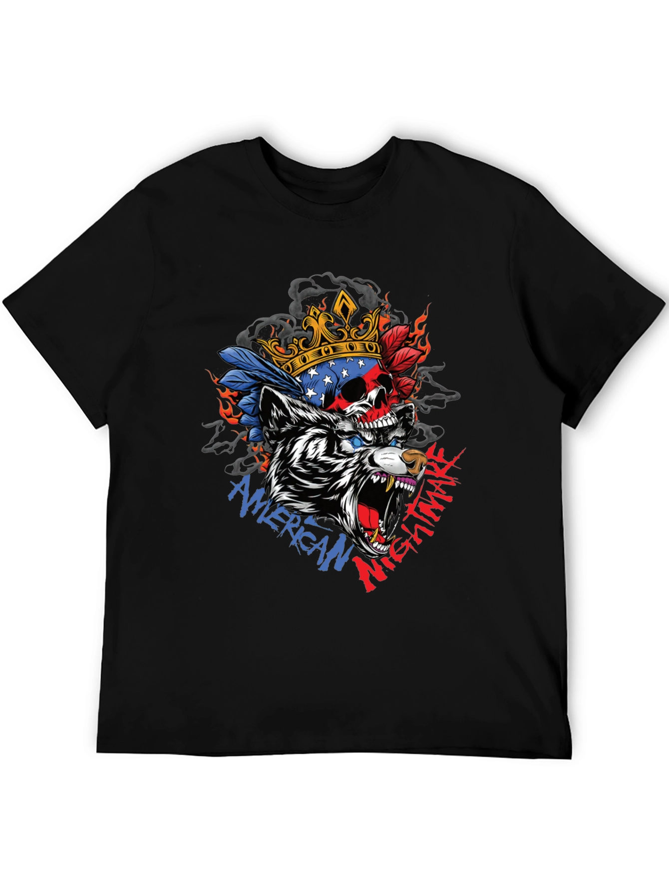 American Nightmare Skull Wolf Graphic Tee
