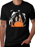 Humorous Cartoon Selfie Black T-Shirt