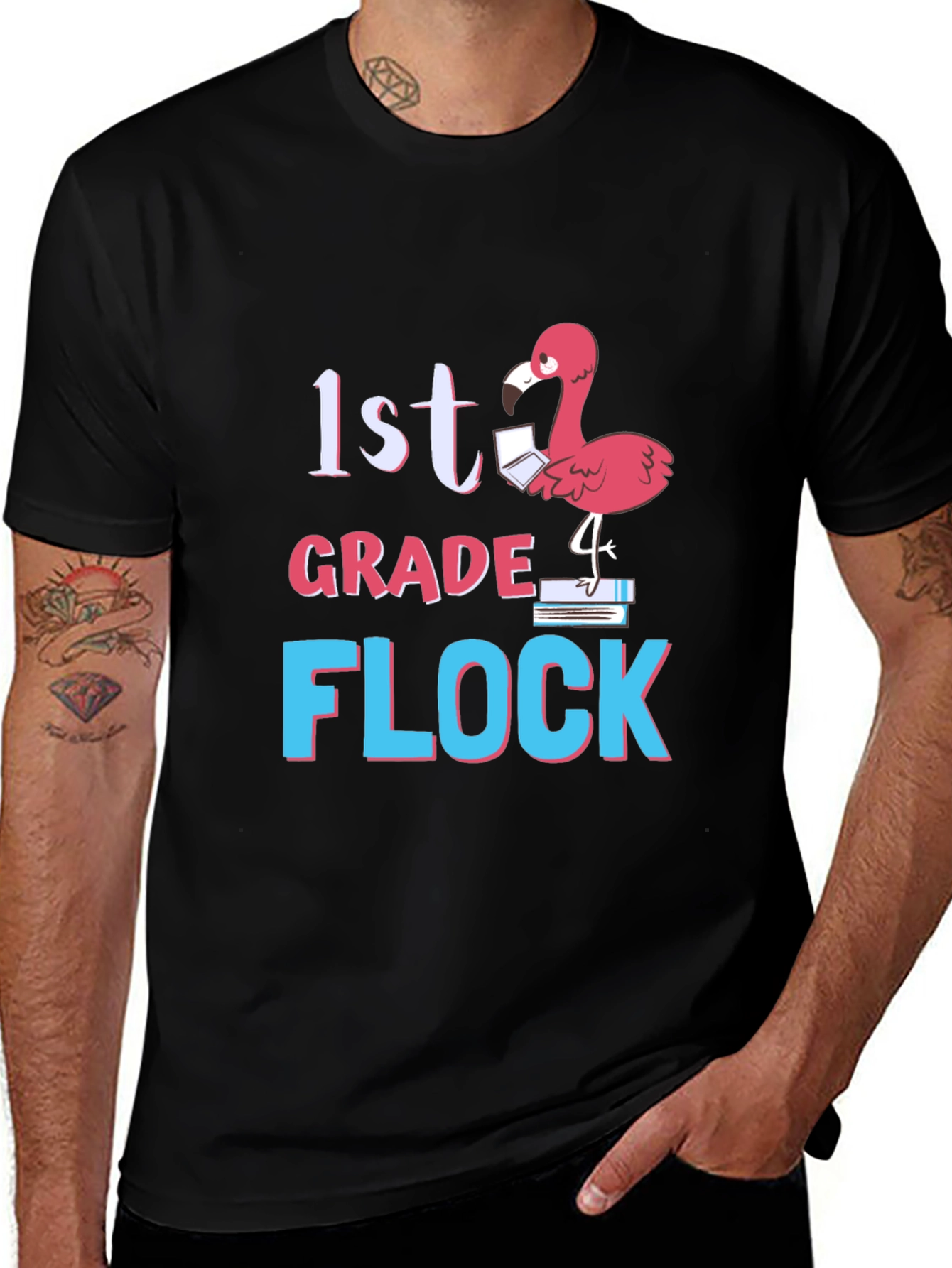 1st Grade Flock Flamingo T-Shirt
