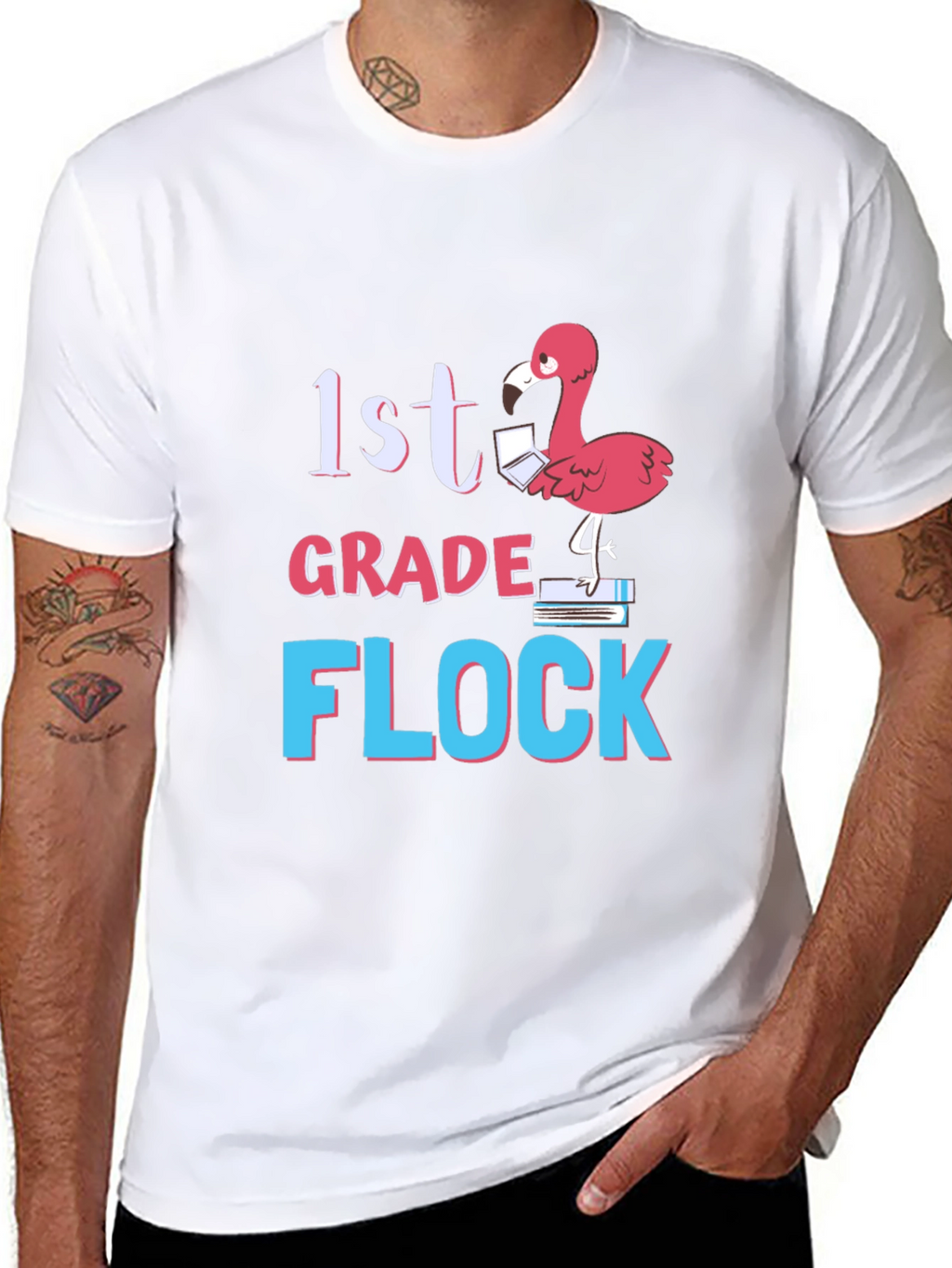 1st Grade Flock Flamingo T-Shirt