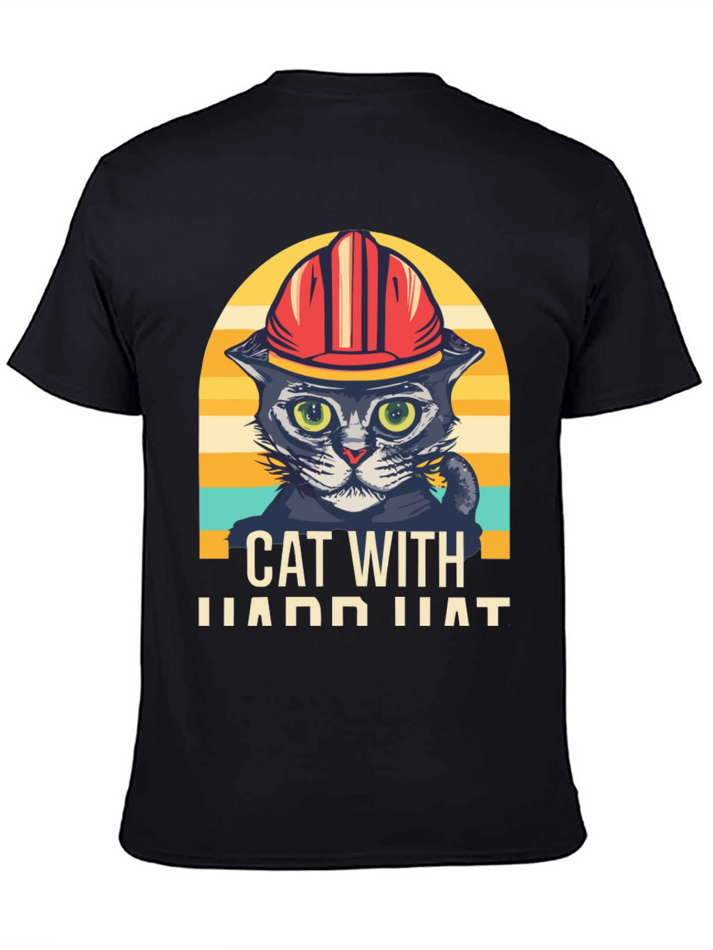Cat with Hard Hat Graphic T-Shirt