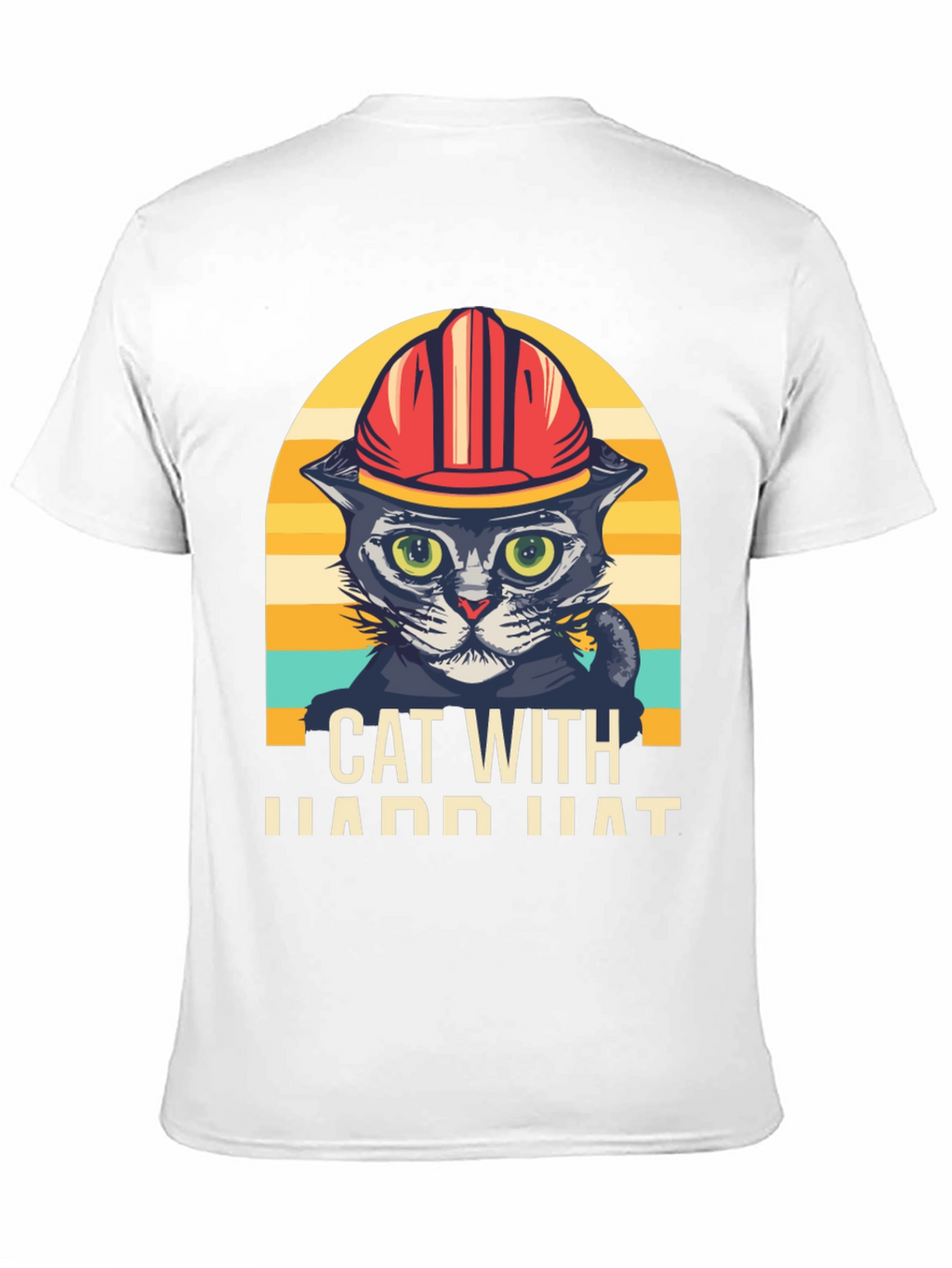 Cat with Hard Hat Graphic T-Shirt