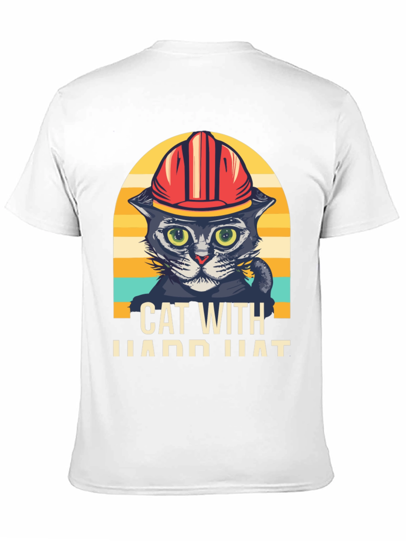 Cat with Hard Hat Graphic T-Shirt