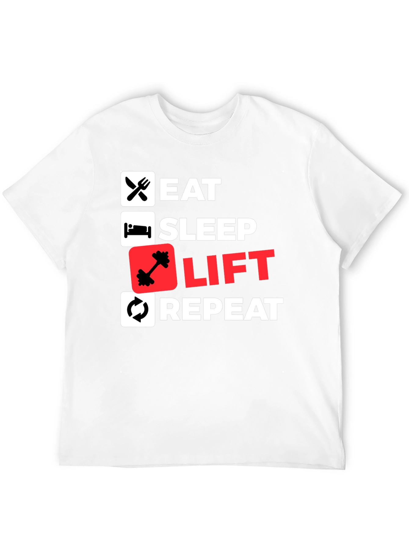 Eat Sleep Lift Repeat Black T-Shirt