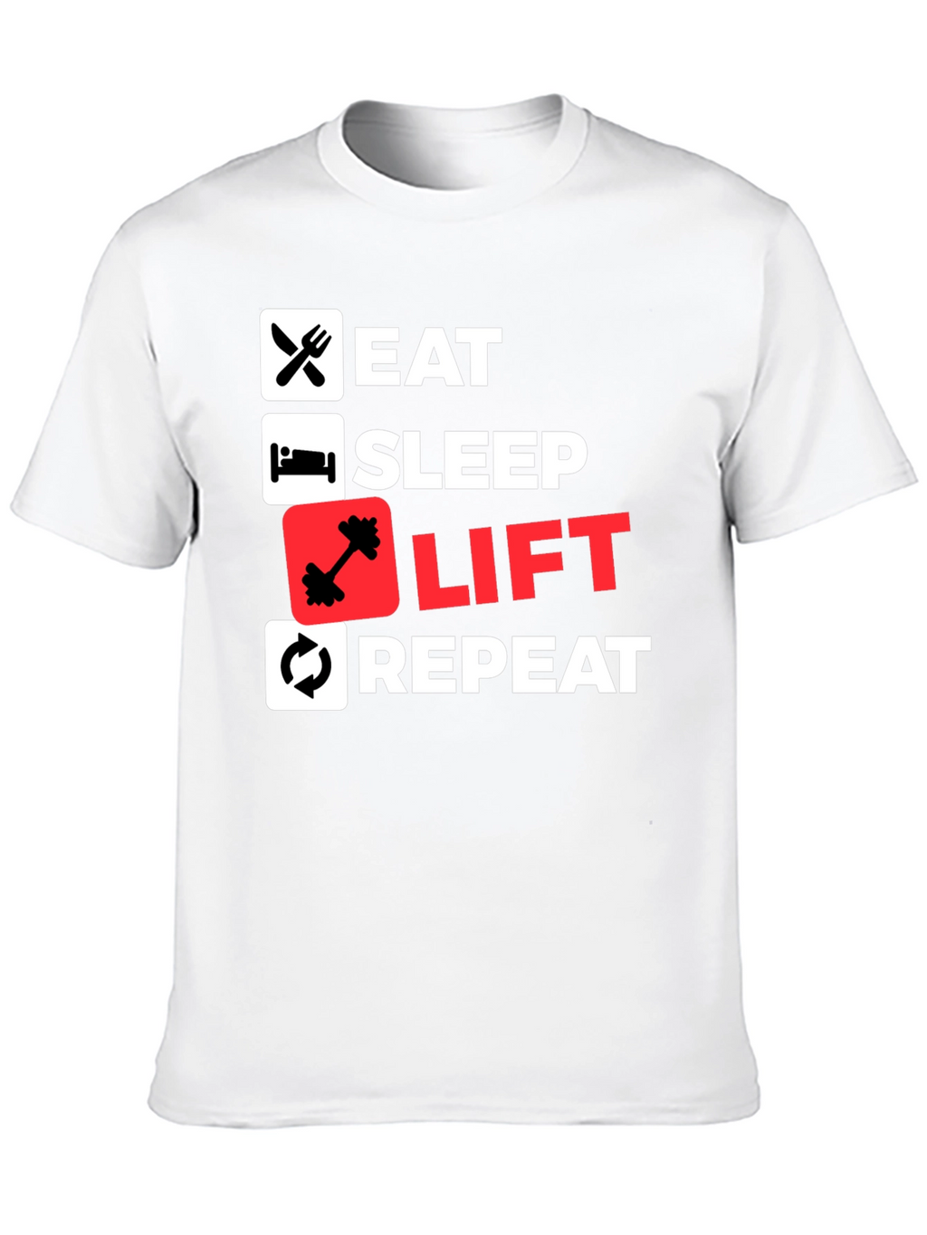 Eat Sleep Lift Repeat Black T-Shirt