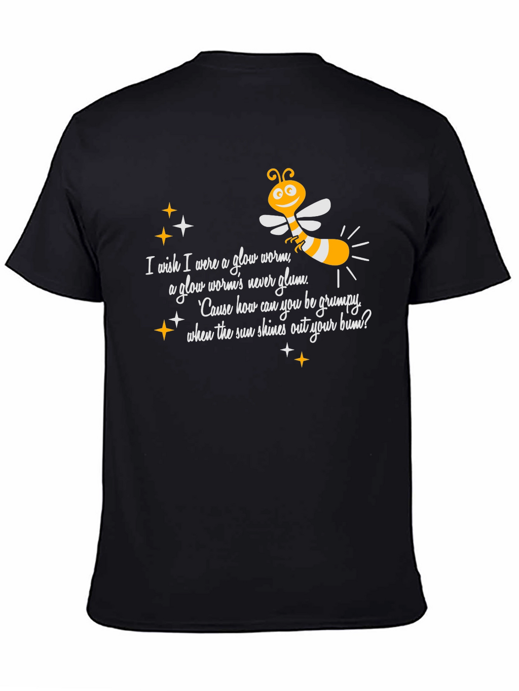 Glow Worm Tee:  Happy-Go-Lucky Graphic T-Shirt