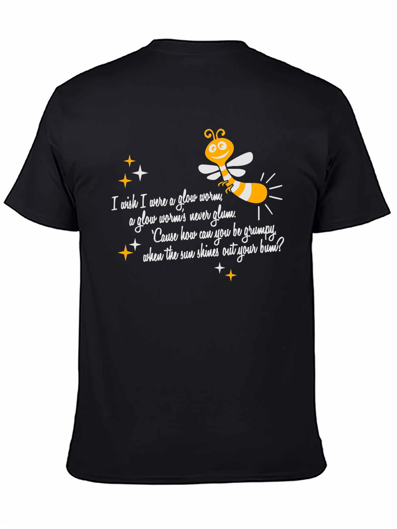 Glow Worm Tee:  Happy-Go-Lucky Graphic T-Shirt