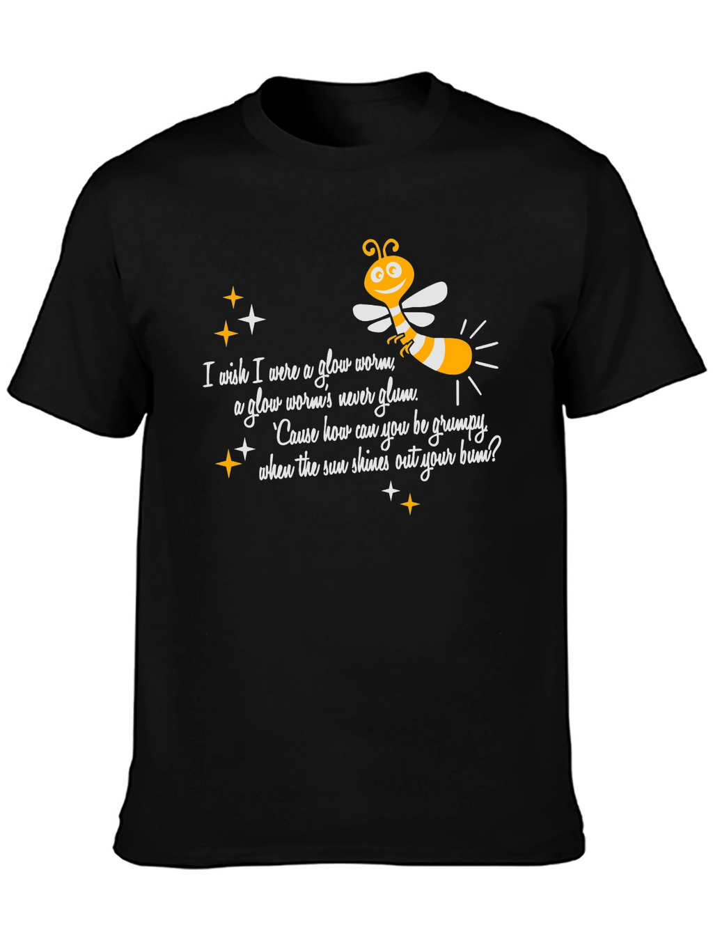 Glow Worm Tee:  Happy-Go-Lucky Graphic T-Shirt