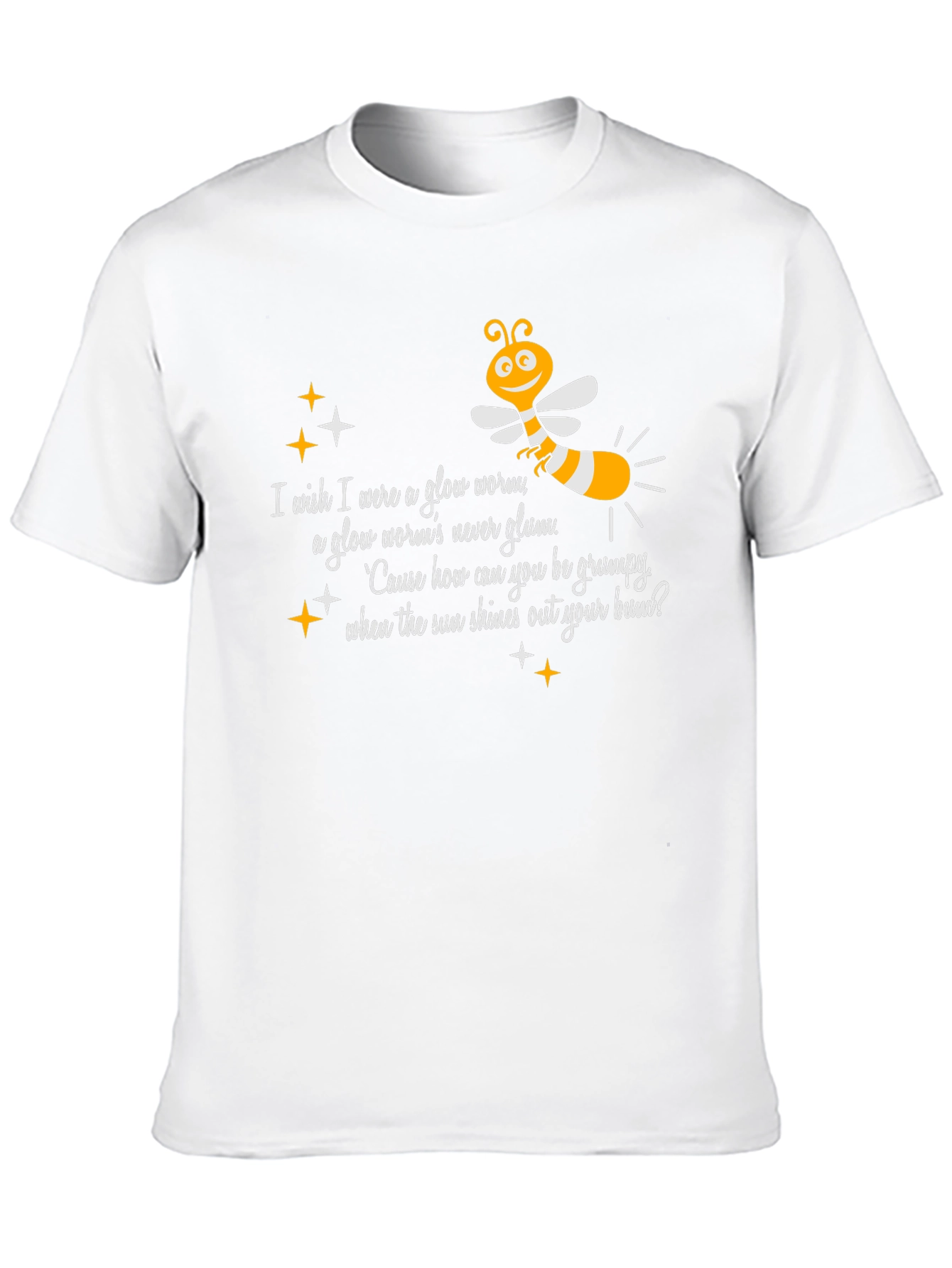 Glow Worm Tee:  Happy-Go-Lucky Graphic T-Shirt