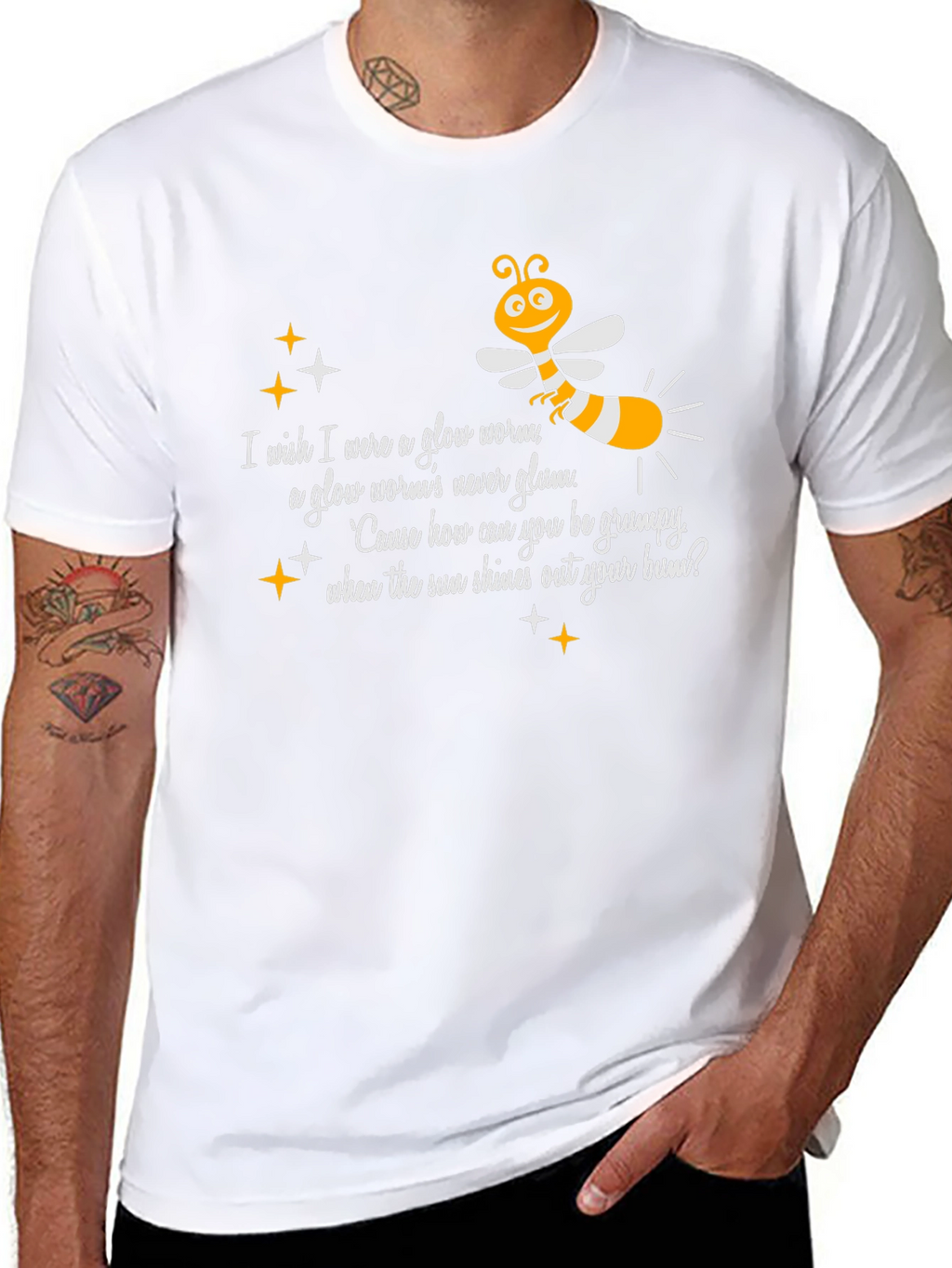 Glow Worm Tee:  Happy-Go-Lucky Graphic T-Shirt