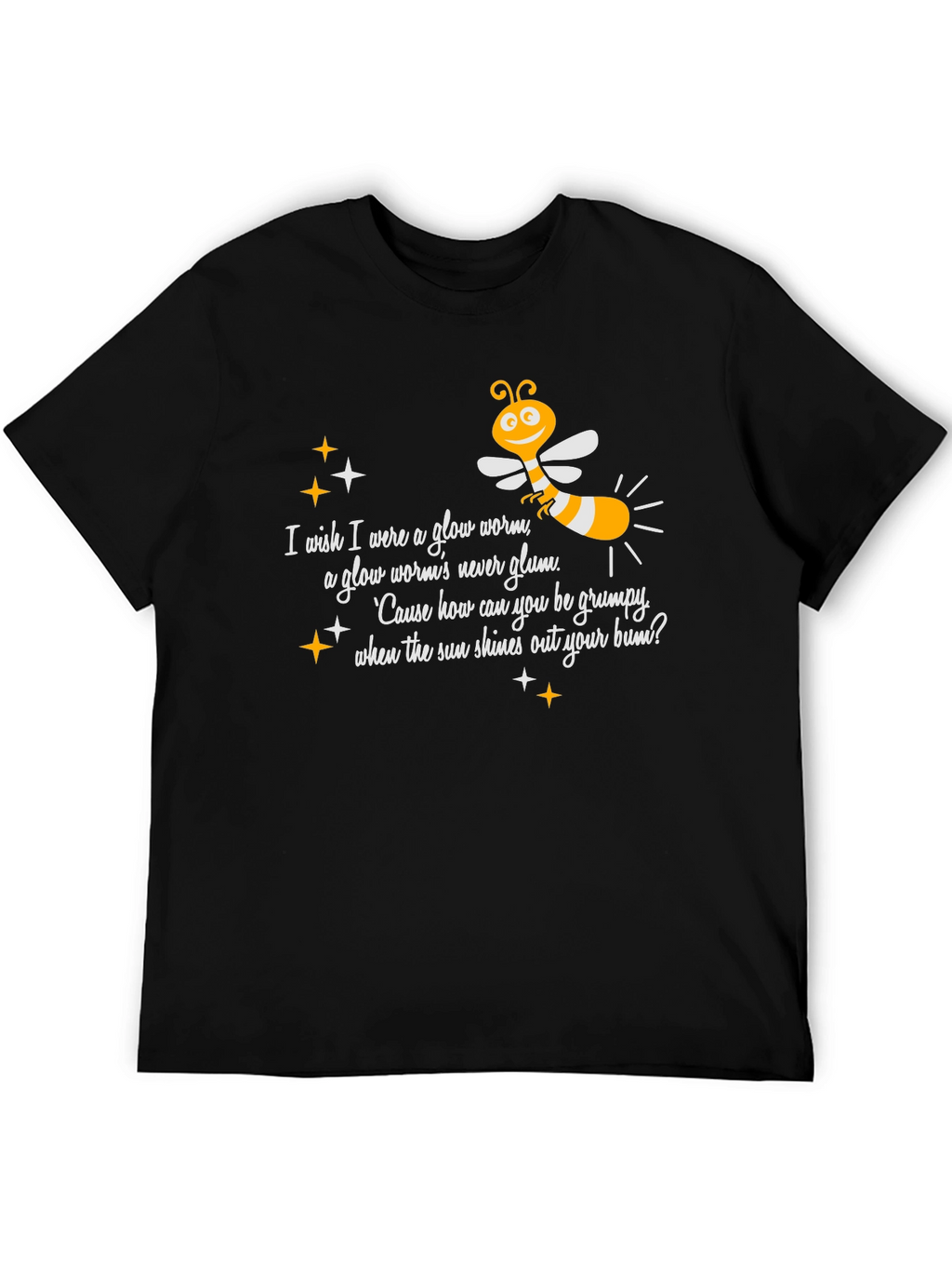Glow Worm Tee:  Happy-Go-Lucky Graphic T-Shirt