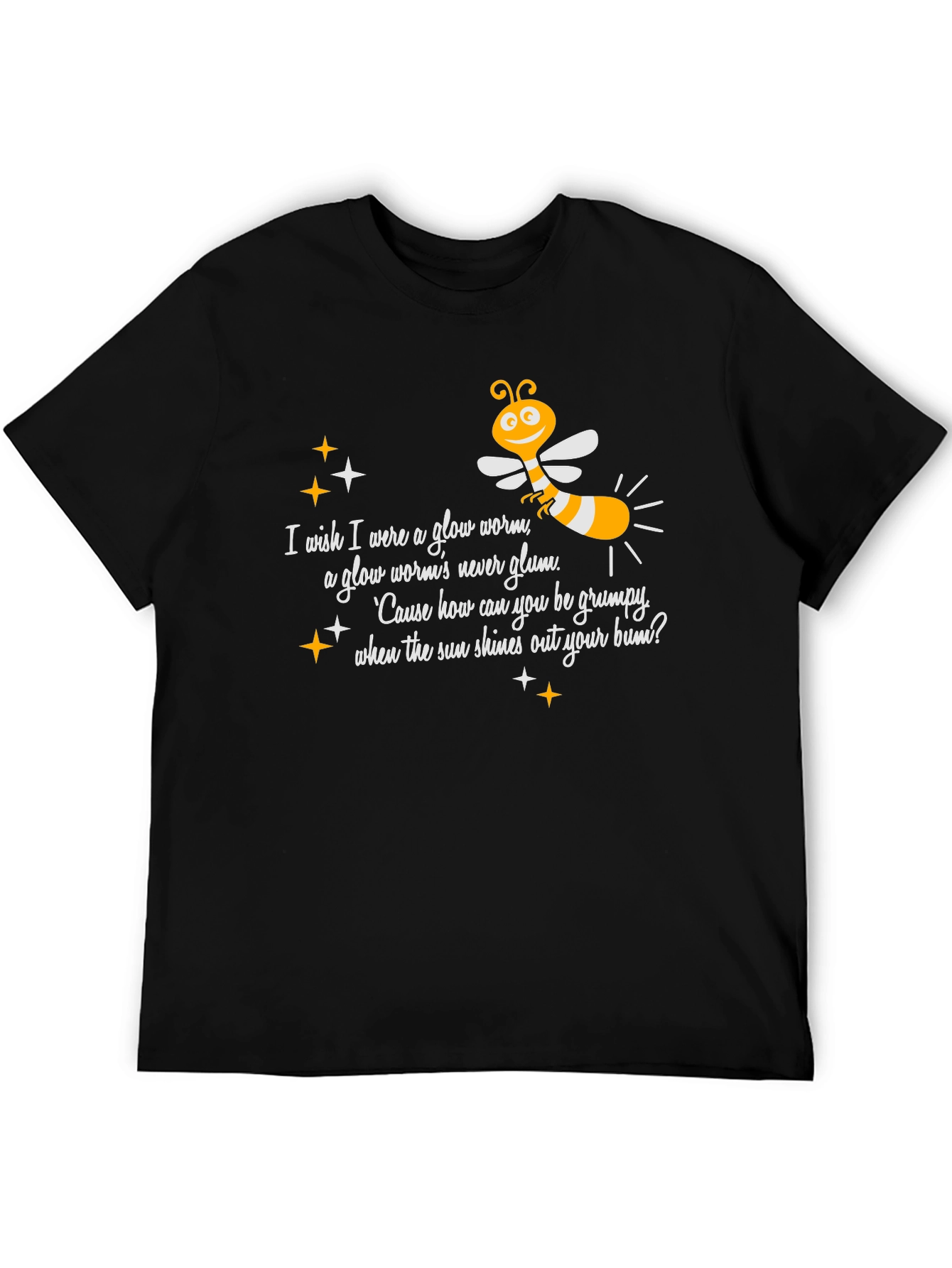 Glow Worm Tee:  Happy-Go-Lucky Graphic T-Shirt