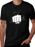Urban Fist Graphic Tee - Black Cotton Blend Shirt